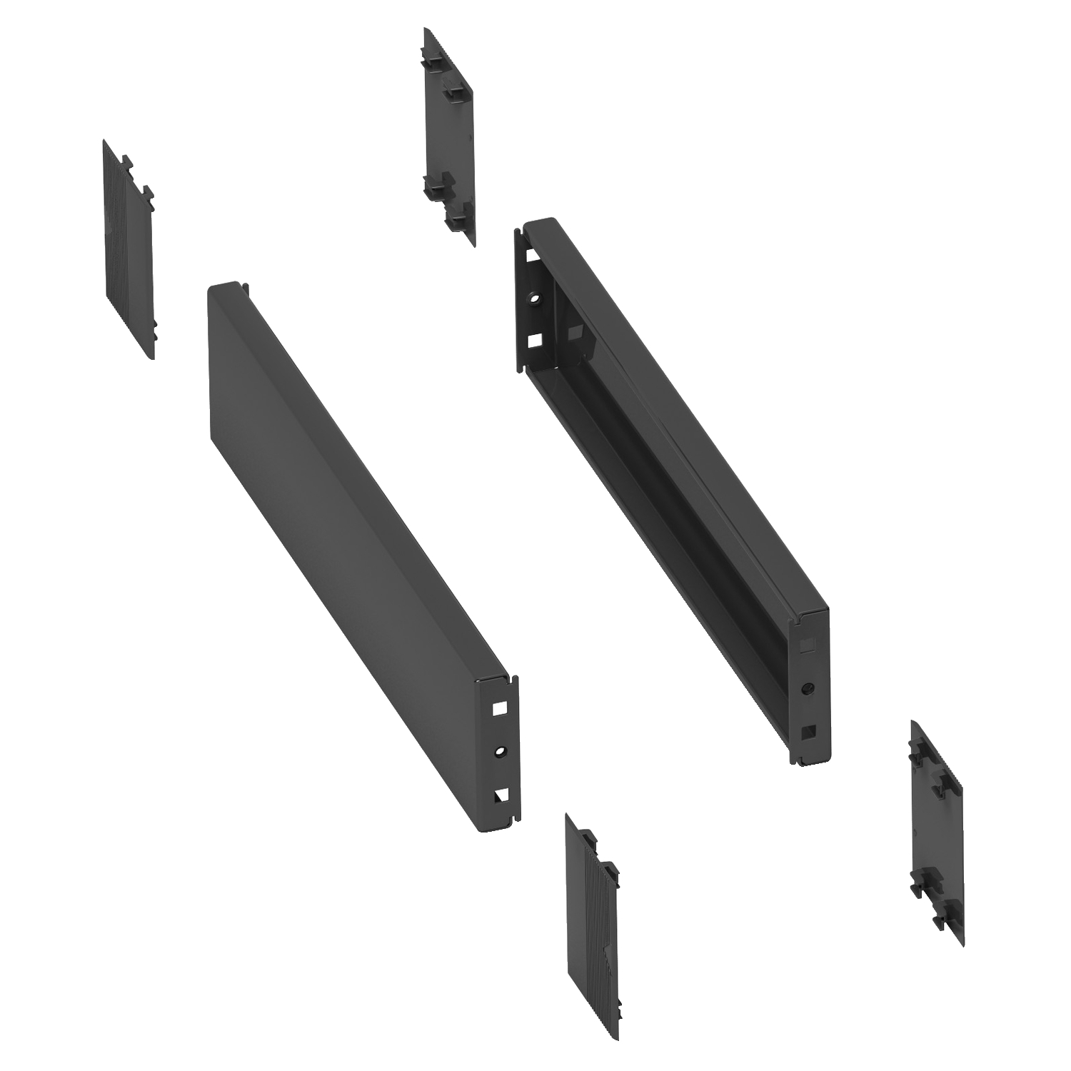 Schneider Electric Schneider Electric NSYSPS4100SD – 2 side panels for plinth. 400x100mm. Folded sheet steel. RAL 7022. IP 30. IK 10.