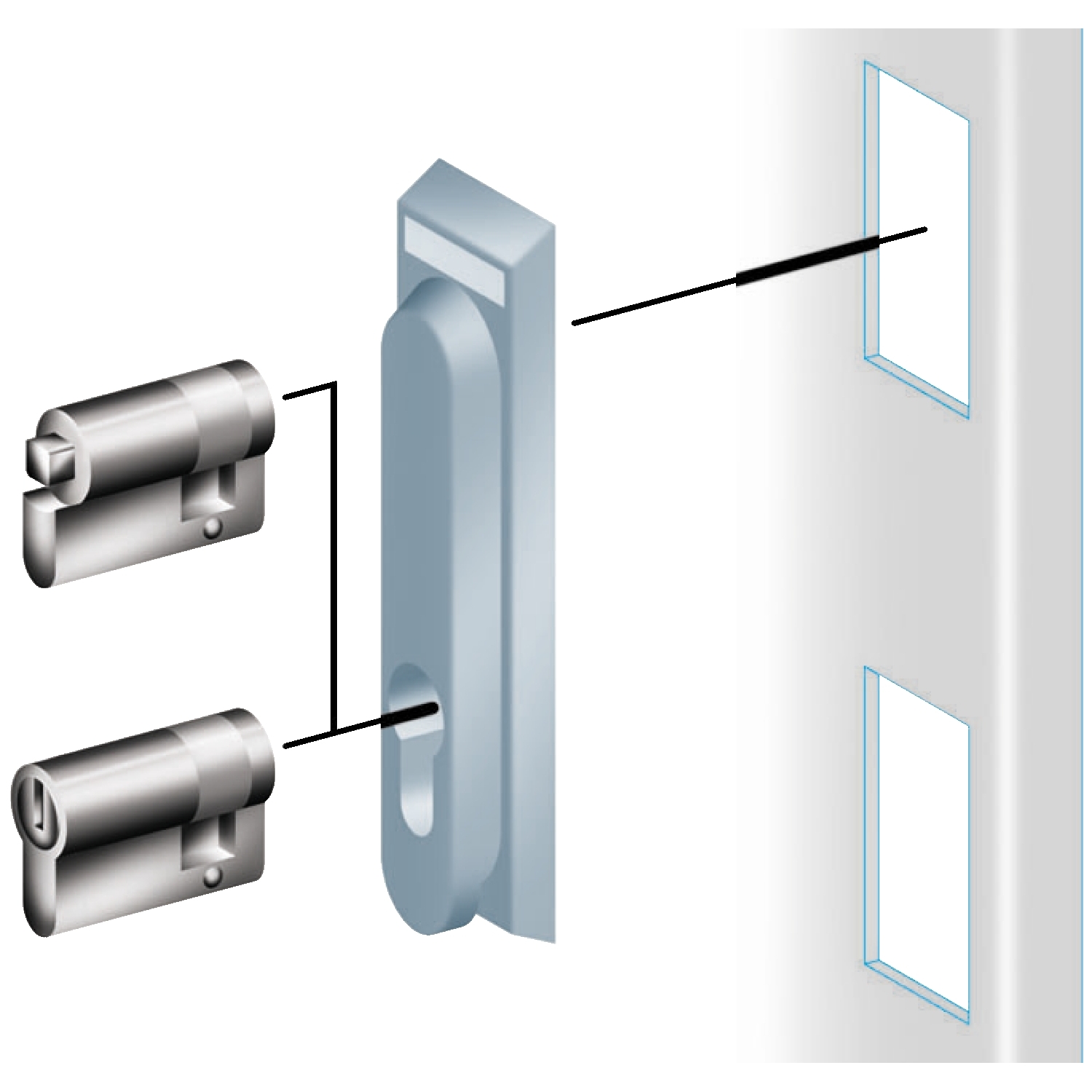 Schneider Electric Schneider Electric NSYTDB5ME – Universal enclosures accessory, Insert for retractable handle, 5 mm double bar lock