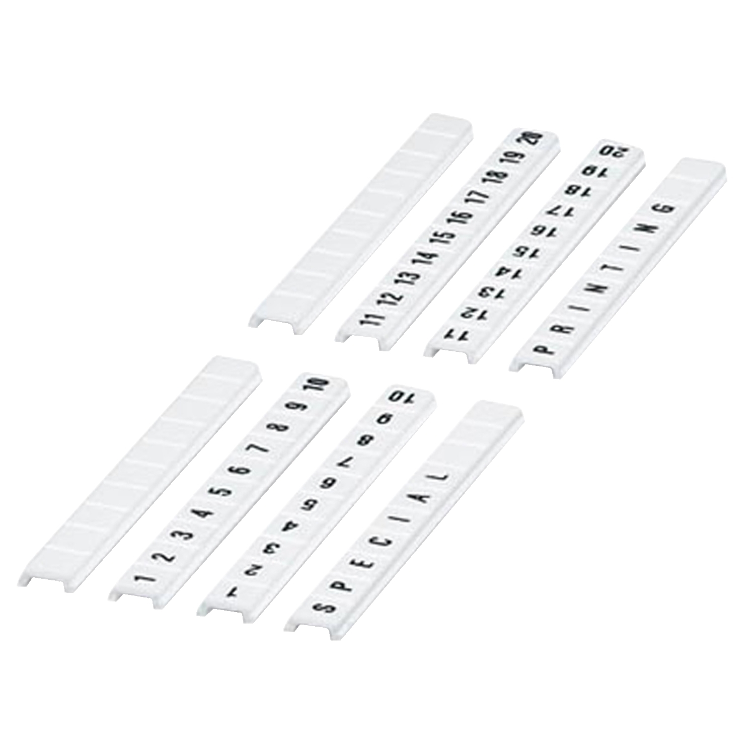 Schneider Electric Schneider Electric NSYTRABF540 – Marking strip, Linergy TR, clip in type, flat, 5mm, printed characters 31 to 40, printed horizontal, white, Set of 10