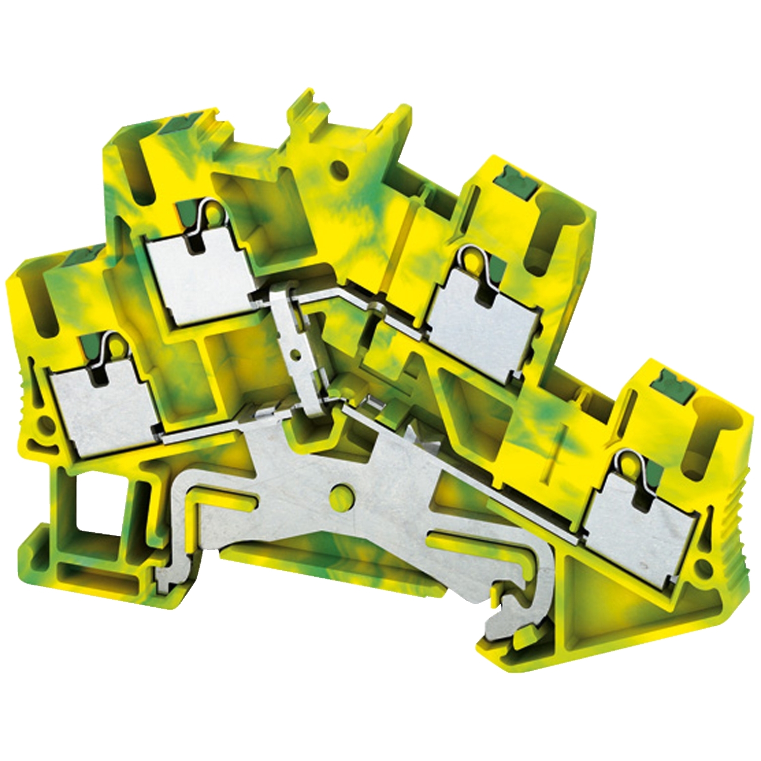 Schneider Electric Schneider Electric NSYTRP24DPE – Terminal block, Linergy TR, push-in type, protective earth, 4 points, 2.5mm², double level, green-yellow, set of 50