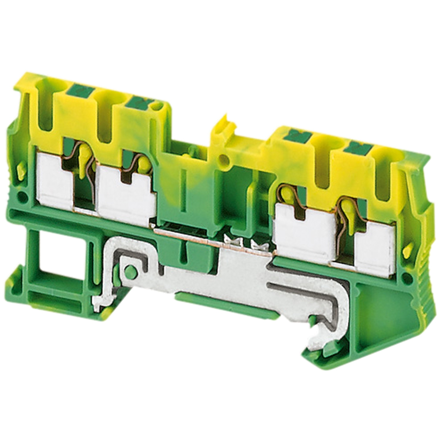 Schneider Electric Schneider Electric NSYTRP24PE – Terminal block, Linergy TR, push-in type, protective earth, 4 points, 2.5mm², green-yellow, set of 50