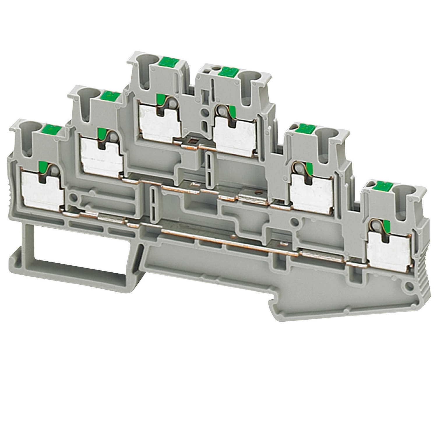 Schneider Electric Schneider Electric NSYTRP26T – Terminal block, Linergy TR, push-in type, feed through, 3 levels Connections, 6 points, 2.5mm², grey, set of 50
