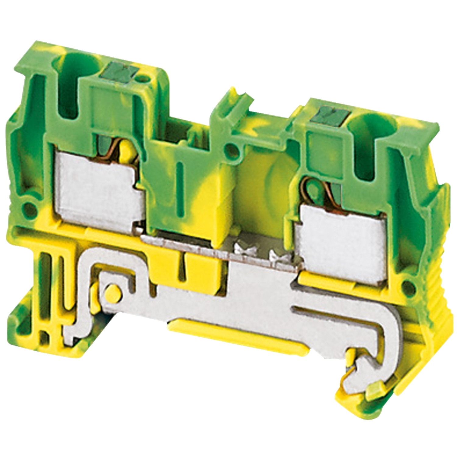 Schneider Electric Schneider Electric NSYTRP42PE – Terminal block, Linergy TR, push-in type, 2 points, 4mm², feed through, grounded, green-yellow, set of 50