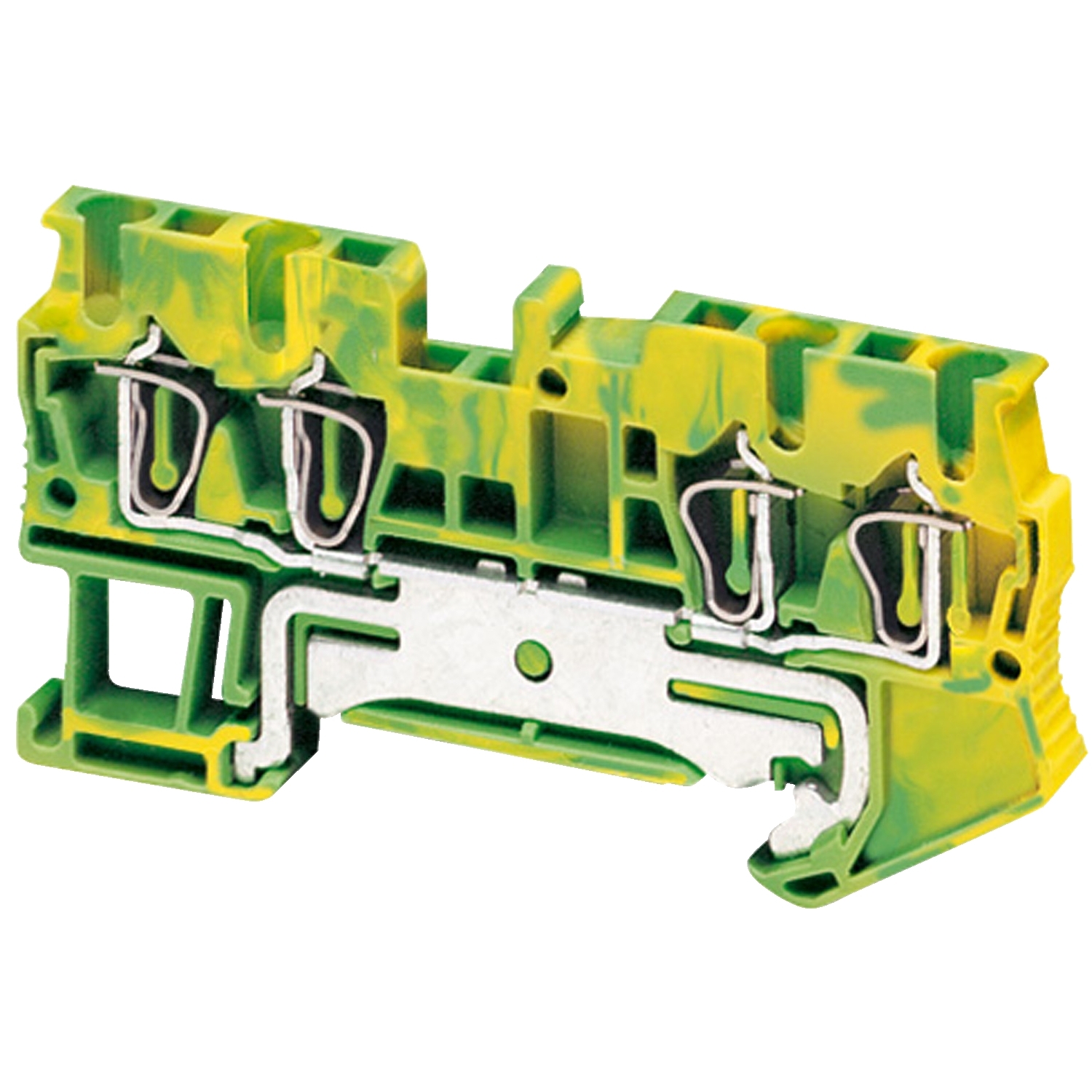 Schneider Electric Schneider Electric NSYTRR24PE – Terminal block, Linergy TR, spring type, protective earth, 4 points, 2.5mm², green-yellow, set of 50