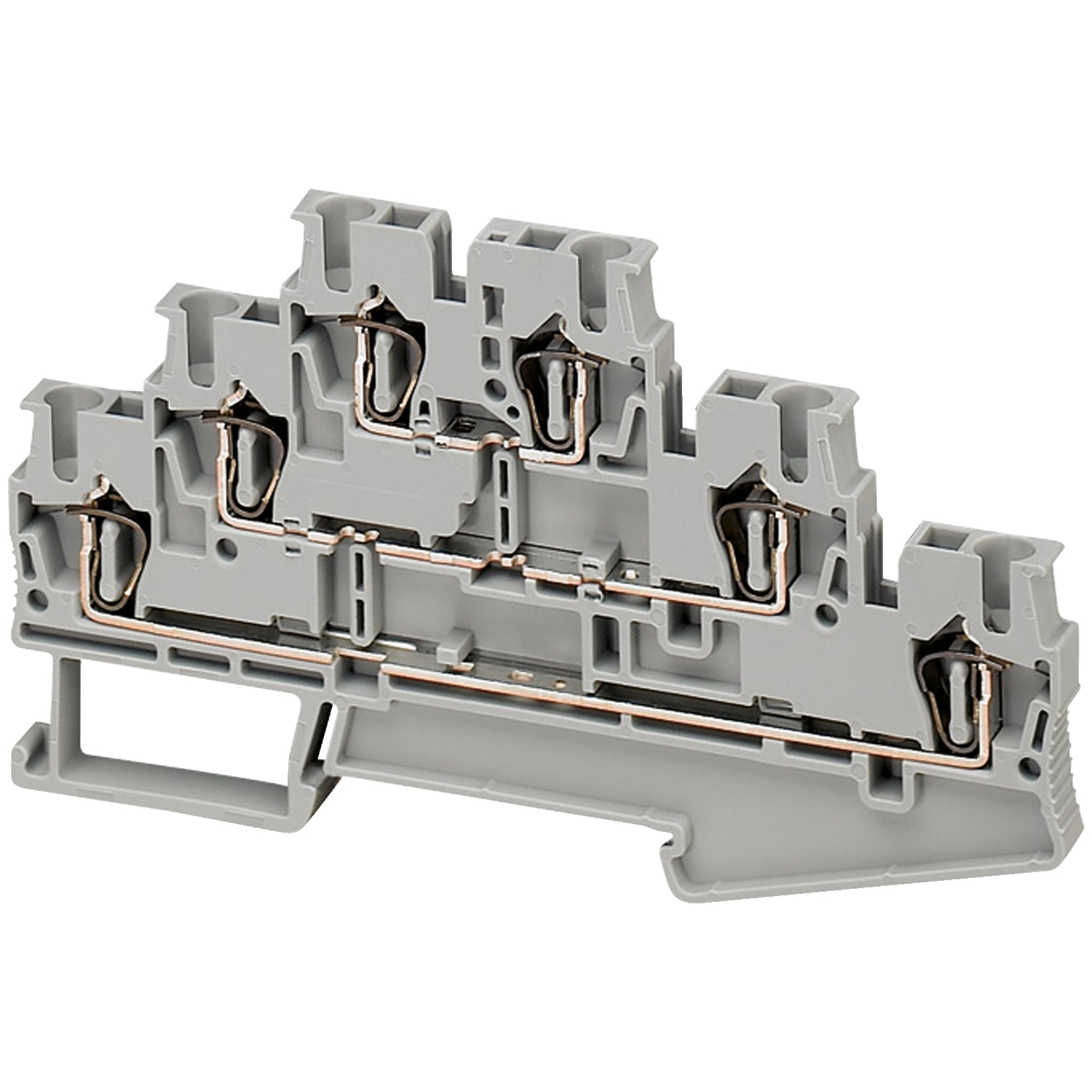 Schneider Electric Schneider Electric NSYTRR26T – SPRING TERMINAL, FEED THROUGH, 3 LEVELS, 6 POINTS, 2,5MM², GREY