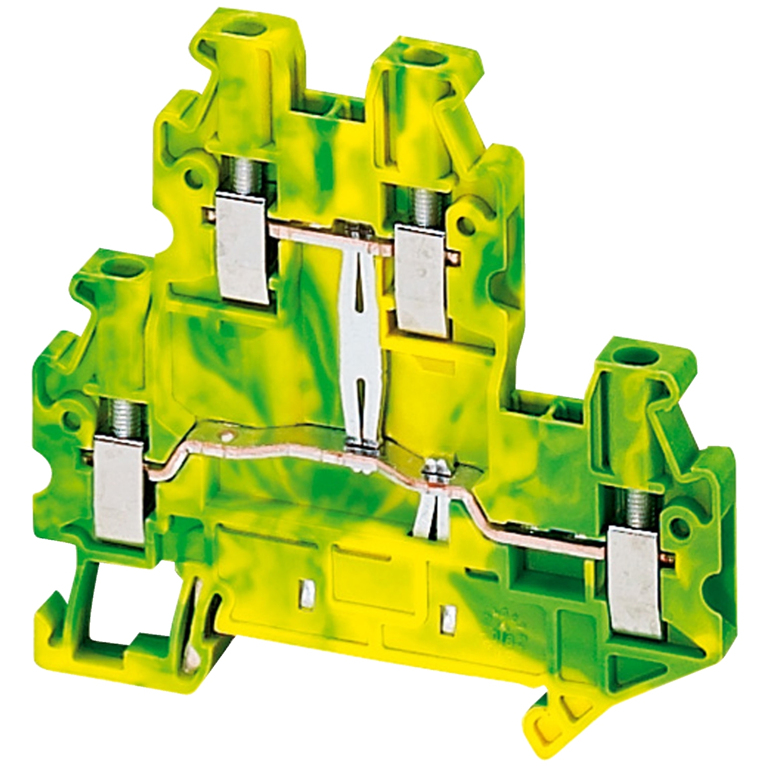 Schneider Electric Schneider Electric NSYTRV24DPE – Terminal block, Linergy TR, green-yellow, 2.5mm2, 2 level connt, protective earth, 4 points, Set of 50