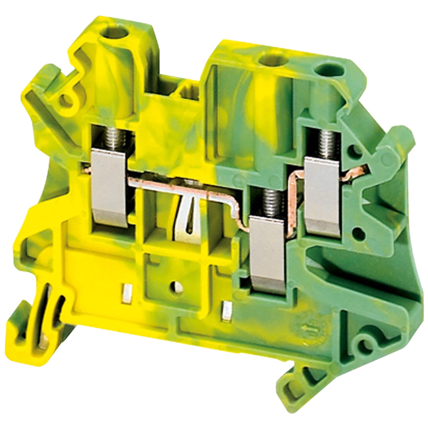 Schneider Electric Schneider Electric NSYTRV43PE – Terminal block, Linergy TRl, green-yellow, 4mm2, protective earth, 3 points, Set of 50