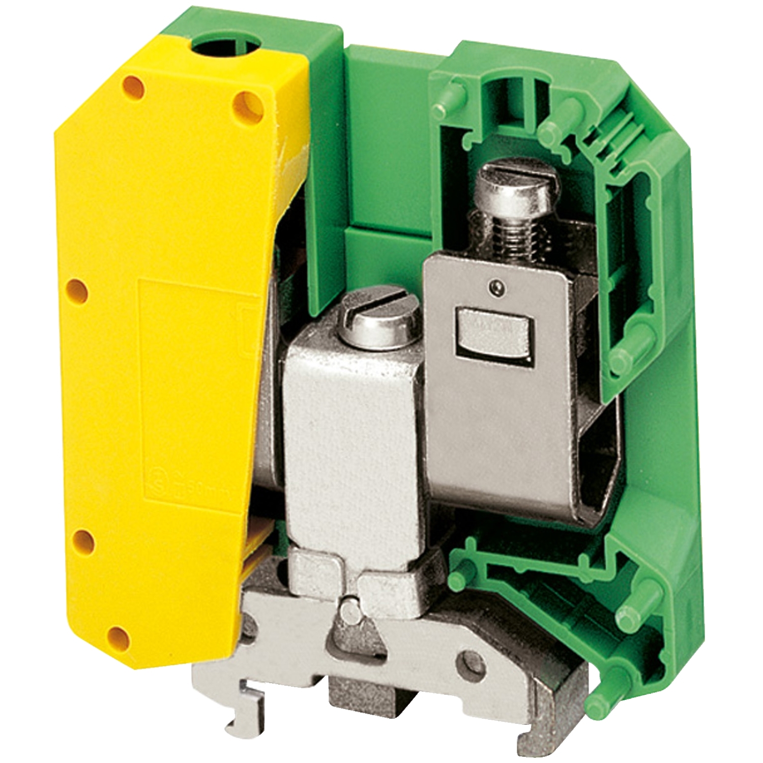 Schneider Electric Schneider Electric NSYTRV502PE – Terminal block, Linergy TR, green-yellow, 50mm², protective earth, 2 points, Set of 50