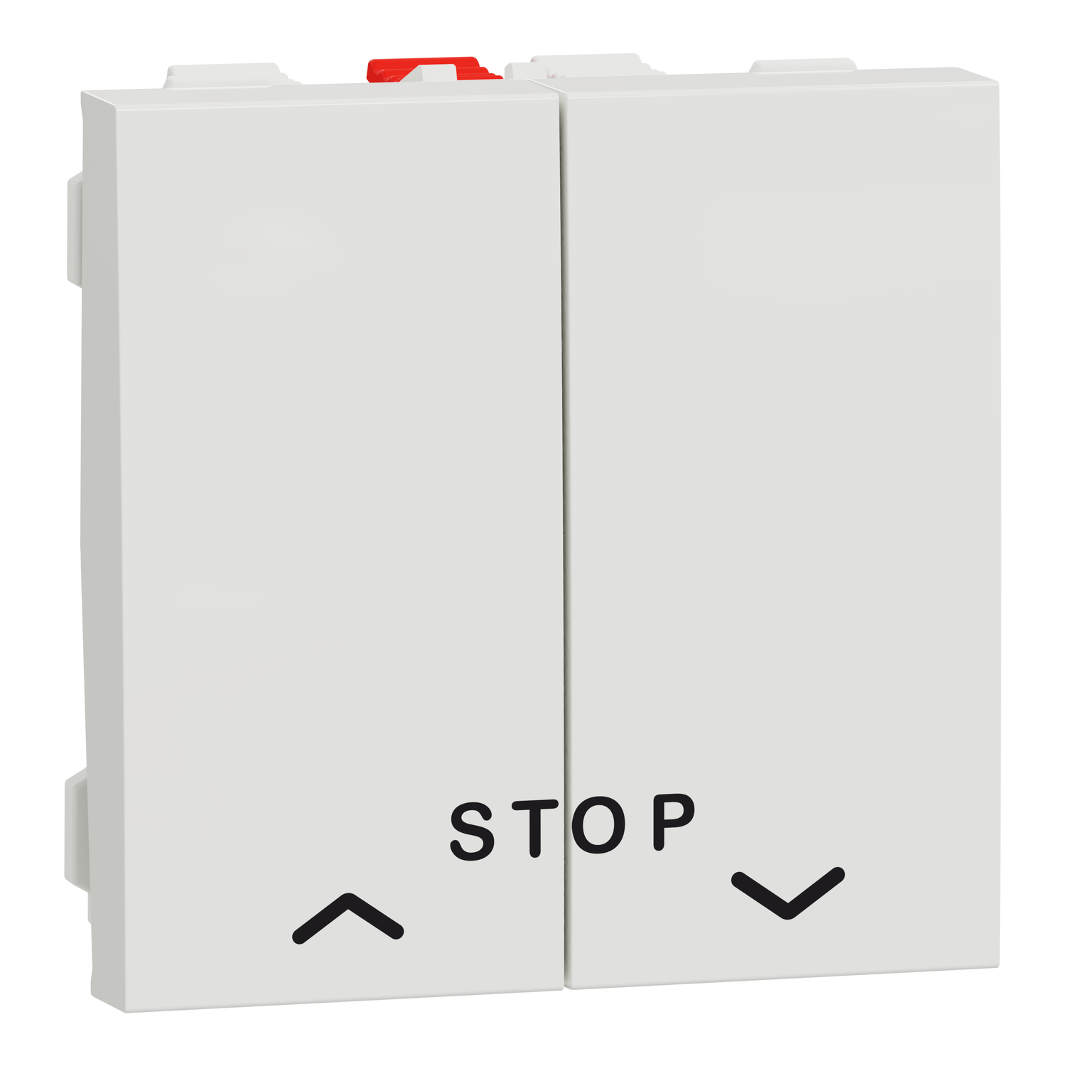 Schneider Electric Schneider Electric NU323718 – Unica - roller-shutter control - double push button + STOP - 2 modules - white - mechanism only