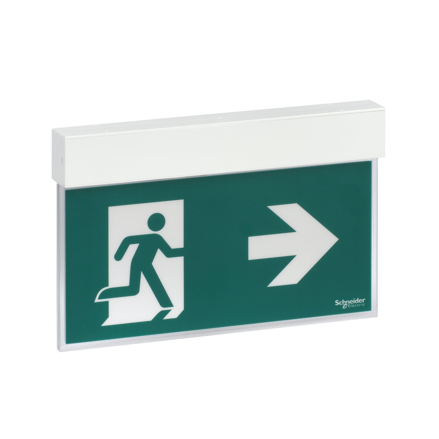 Schneider Electric Schneider Electric OVA38251 – Exiway Easysign, IP40, self-contained Standard, maintained (SA) / non-maintained (SE), 24m, 3h, safety-sign luminaire