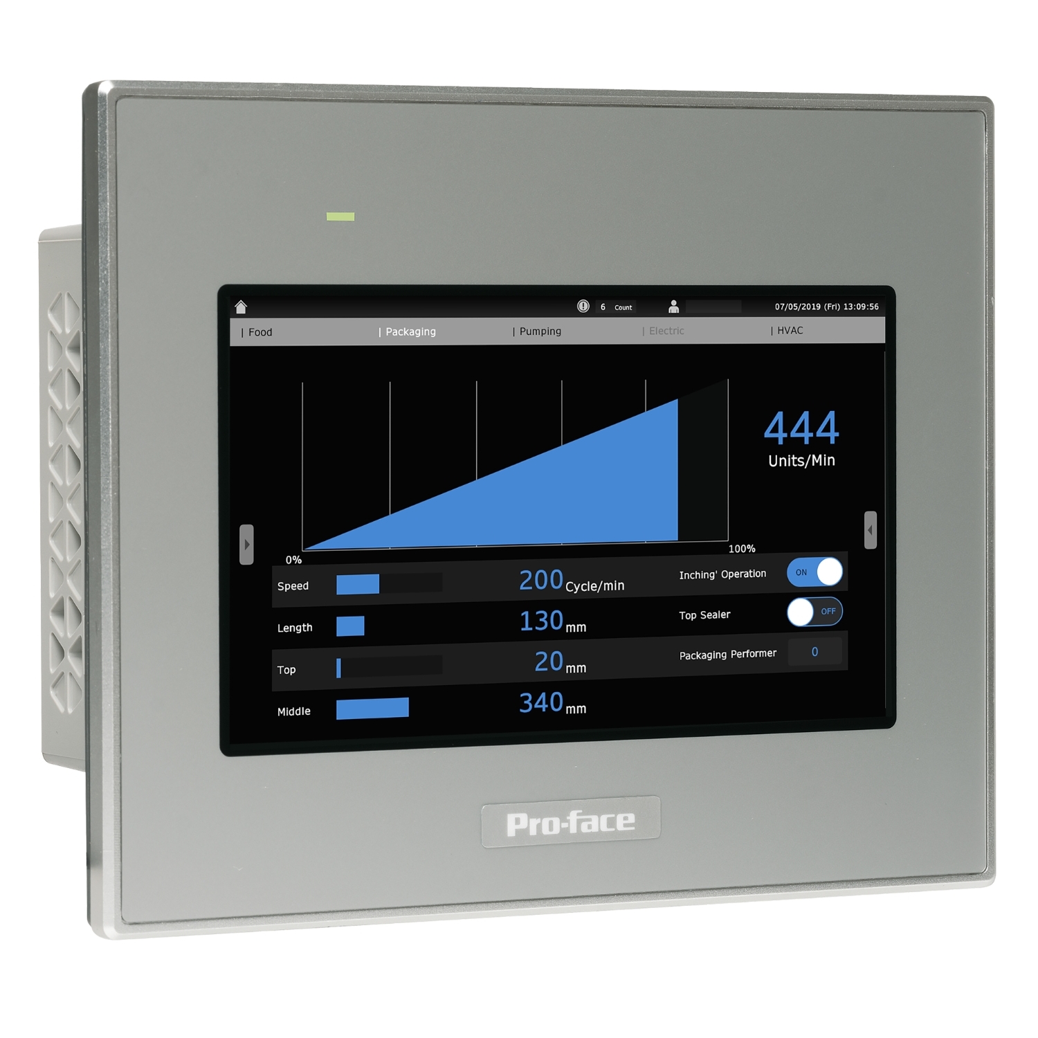 Schneider Electric Schneider Electric PFXST6200WAD – 4"W touch panel display, 1COM, 1Ethernet, USB host&device, 24VDC