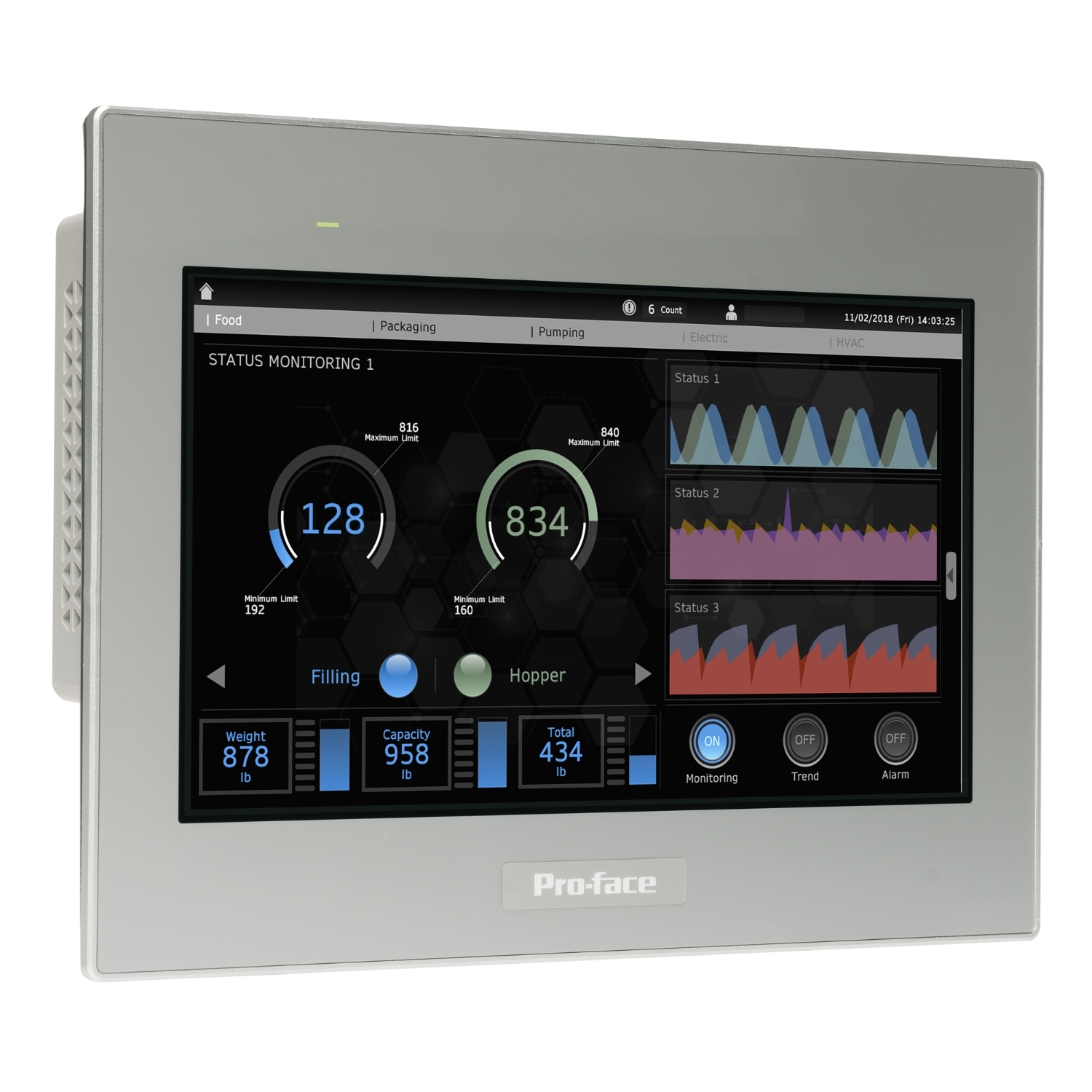 Schneider Electric Schneider Electric PFXST6500WAD – 10"W touch panel display, 2COM, 2Ethernet, USB host&device, 24VDC