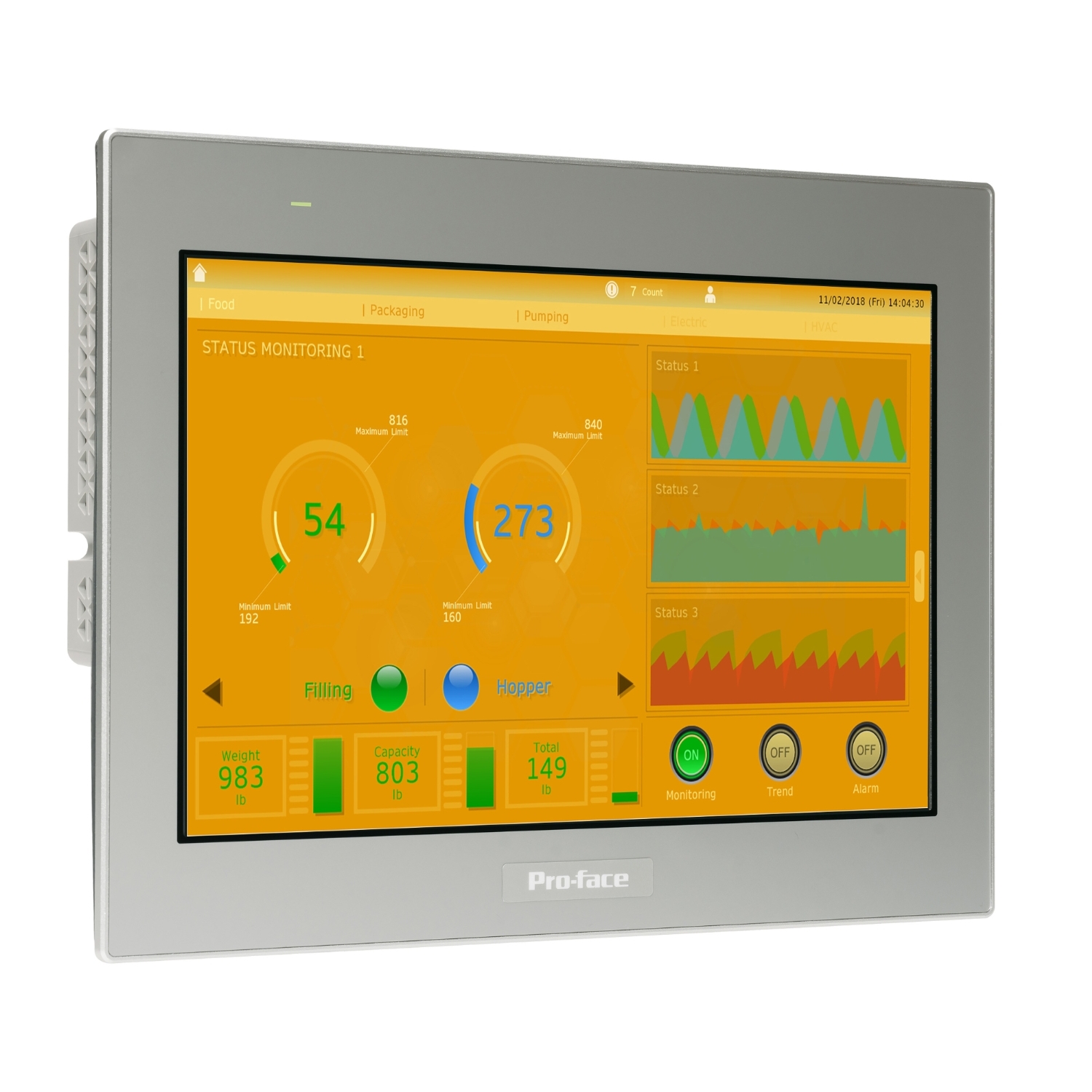 Schneider Electric Schneider Electric PFXST6600WAD – 12"W touch panel display, 2COM, 2Ethernet, USB host&device, 24VDC