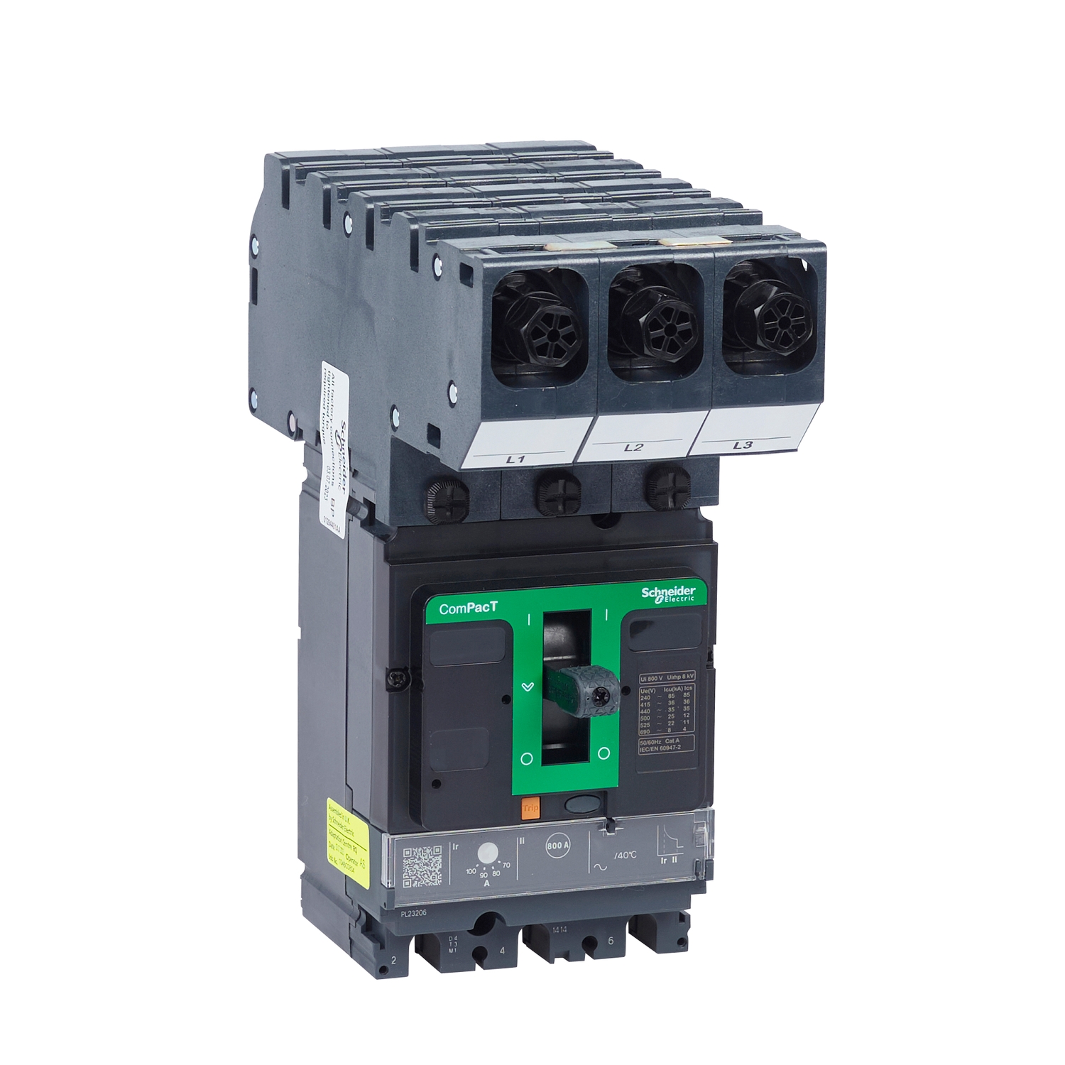 Schneider Electric Schneider Electric PP42503X – Molded case circuit breaker, PowerPacT 4, 3P, Icu 36kA, TMD thermal magnetic trip unit, 250A rating