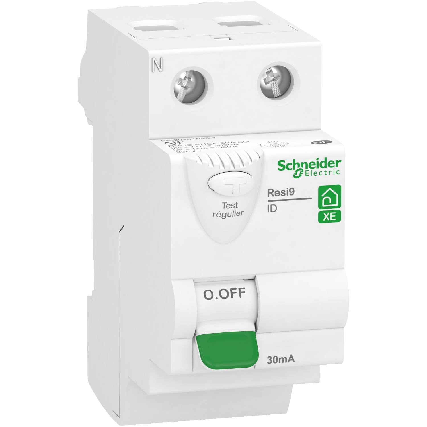 Schneider Electric Schneider Electric R9ERC225 – Resi9 XE - residual current circuit breaker - 2P - 25A - 30mA - Type AC - plug-in