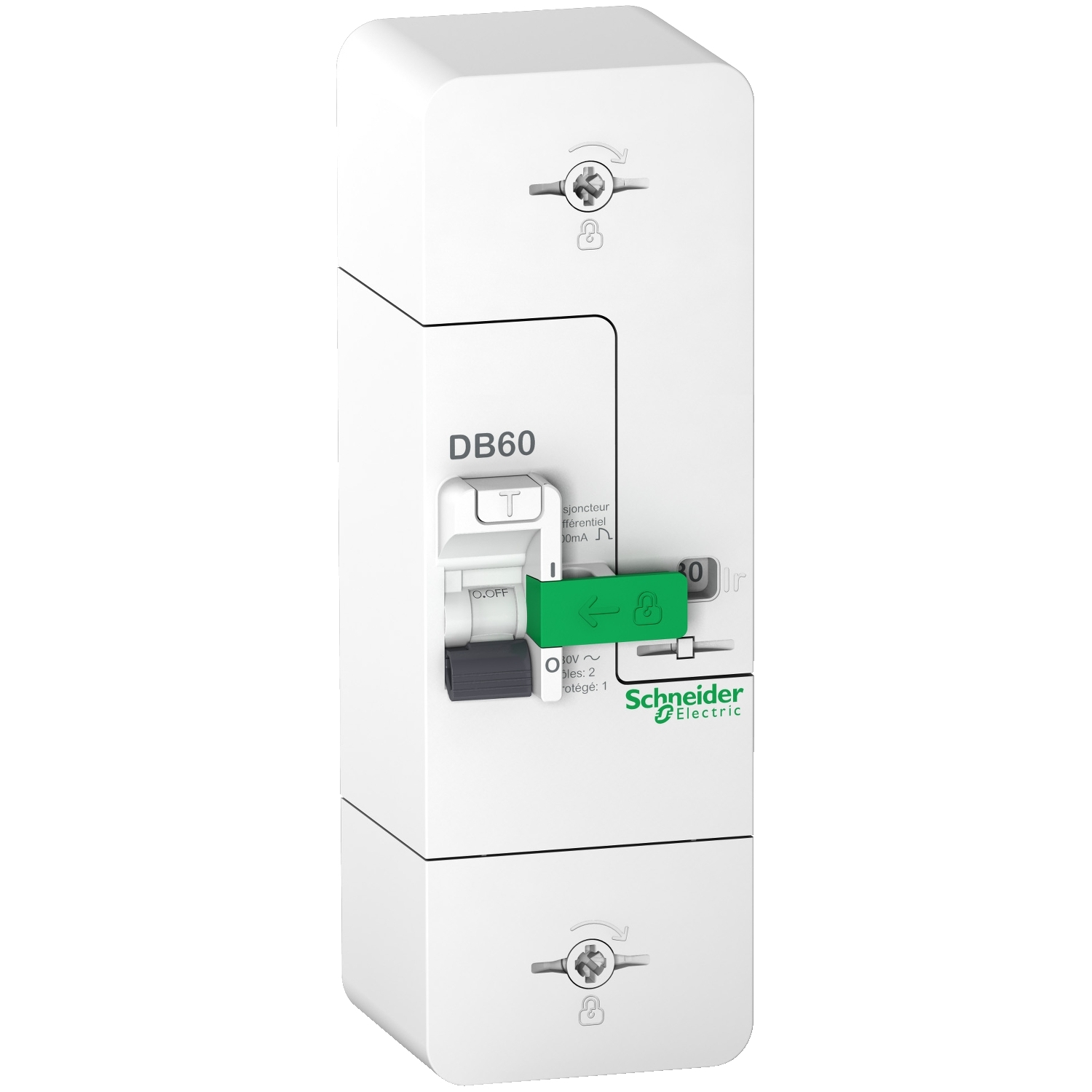 Schneider Electric Schneider Electric R9FT645 – Resi9 DB60 - service-connection circuit breaker - 1P+N - 15/30/45A 500mA - instantaneous residual-current protection.