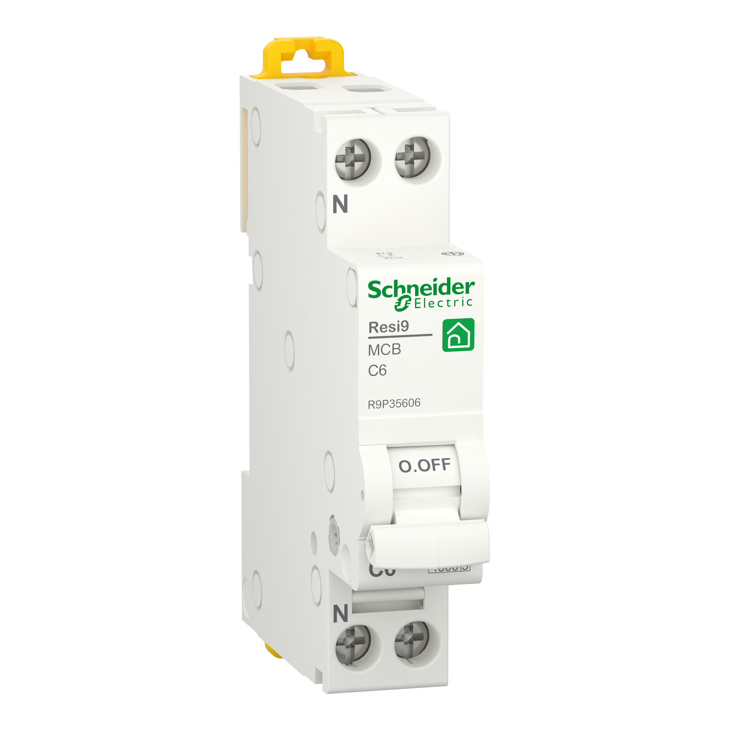 Schneider Electric Schneider Electric R9P35606 – miniature circuit breaker (MCB), Resi9, 1P + N, 6 A, curve C, 4500 A, 230 V
