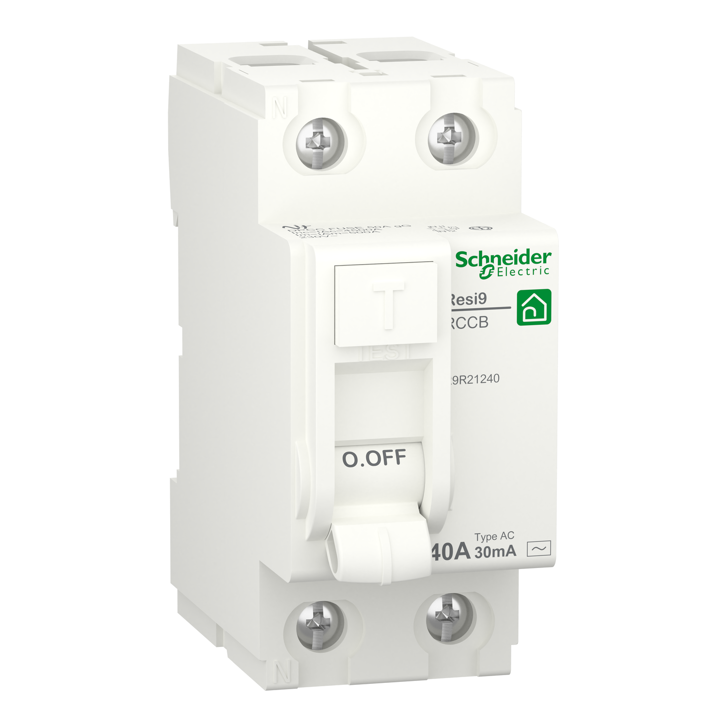 Schneider Electric Schneider Electric R9R21240 – residual current circuit breaker (RCCB), Resi9, 2P, 40 A, 30 mA, type AC