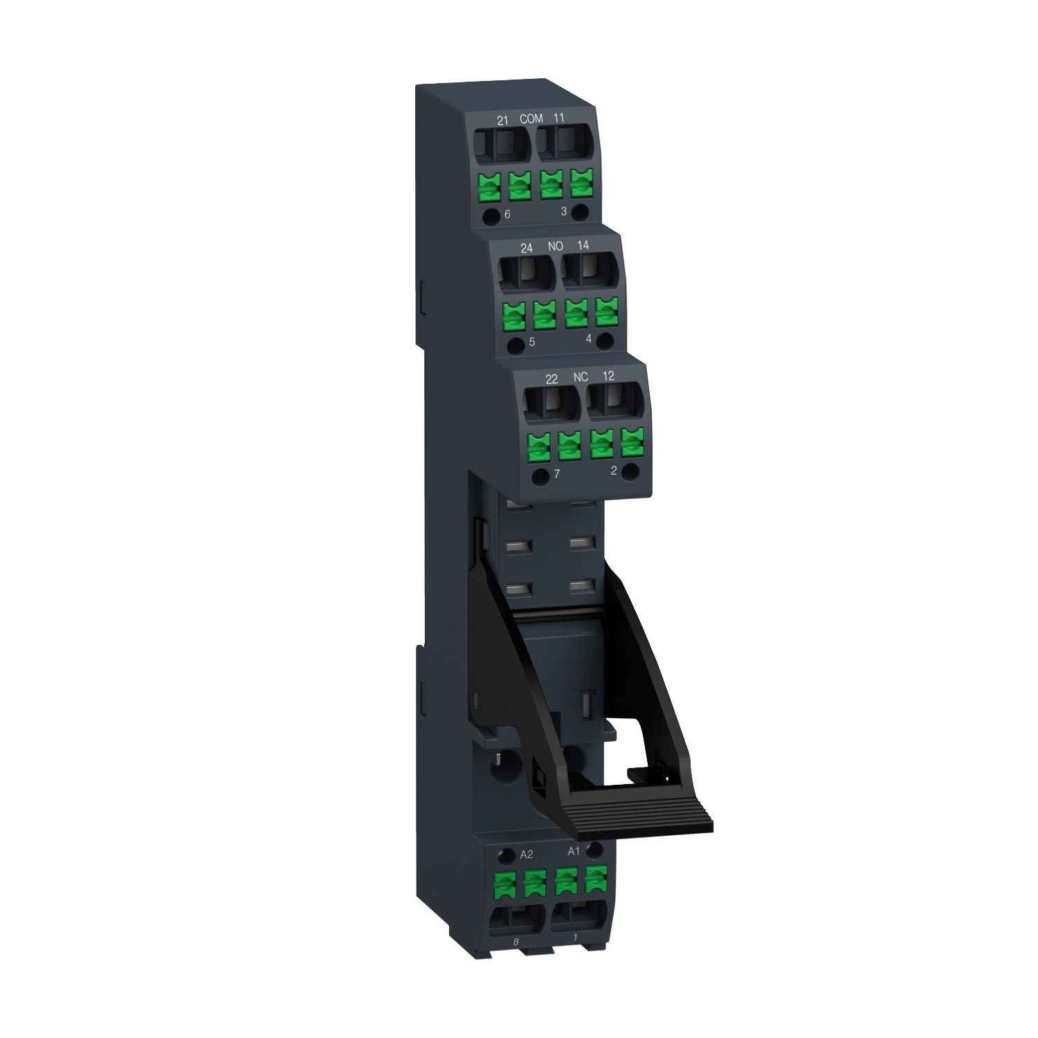 Schneider Electric Schneider Electric RGZE08P – push in socket with clamp, Harmony Electromechanical Relays, for RXG2 relays, 5A, push-in terminals, separate contact