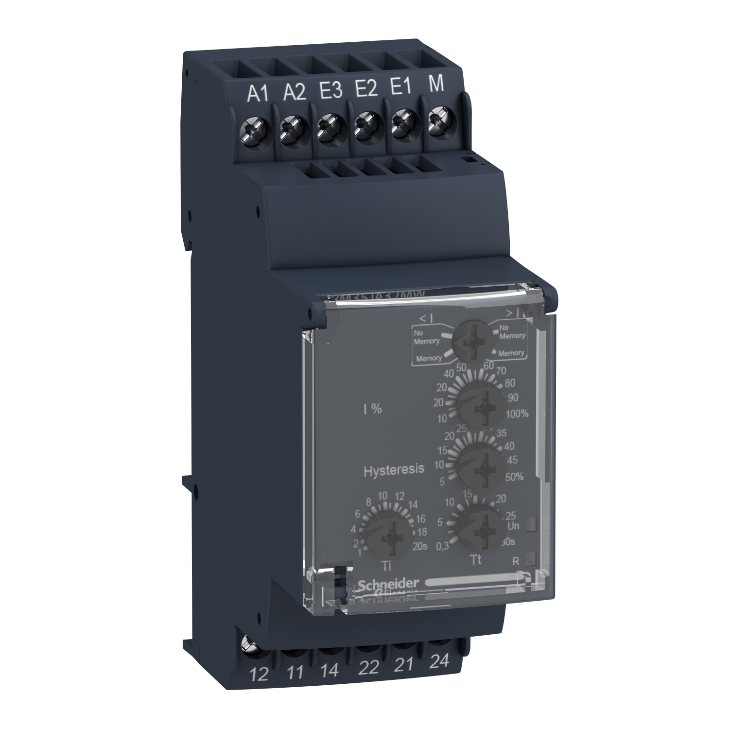 Schneider Electric Schneider Electric RM35JA31MW – Harmony, Modular 1-phase current control relay, 5 A, 2 CO, 2…500 mA,, 24…240 V AC/DC