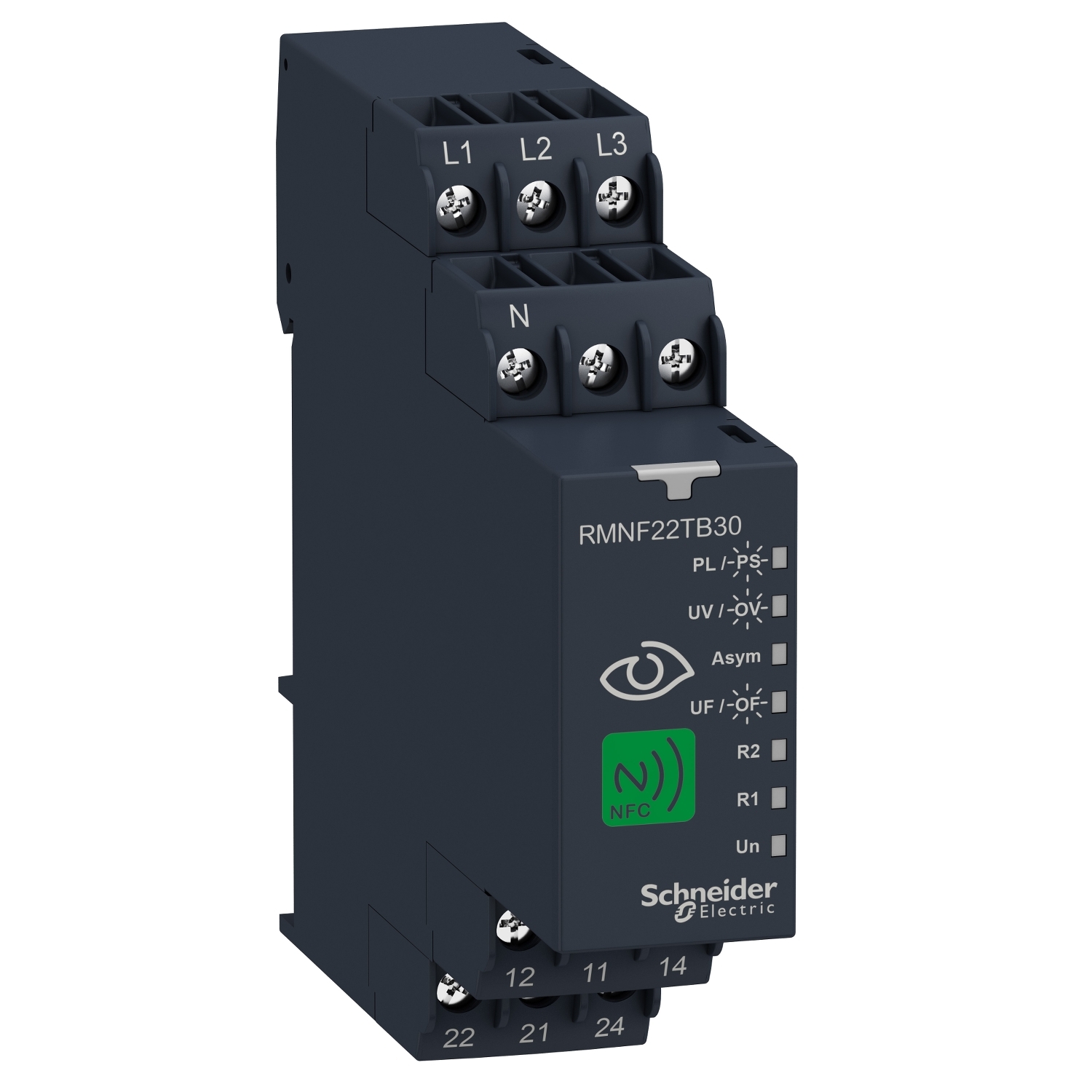 Schneider Electric Schneider Electric RMNF22TB30 – 3-phase control relay, Harmony Control Relays, 8A, 2CO, overfrequency and underfrequency, 208â€¦480V AC