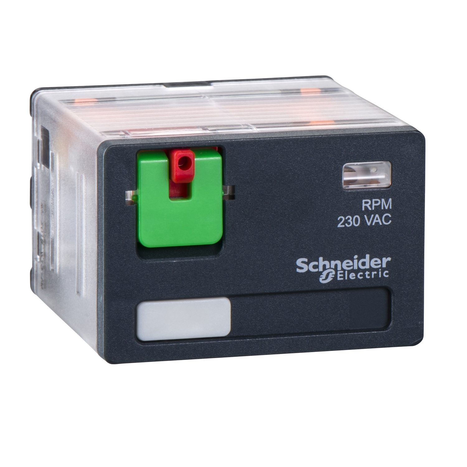 Schneider Electric Schneider Electric RPM41P7 – plug-in relay, Harmony electromechanical relays, 15A, 4CO, lockable test button, 230V AC