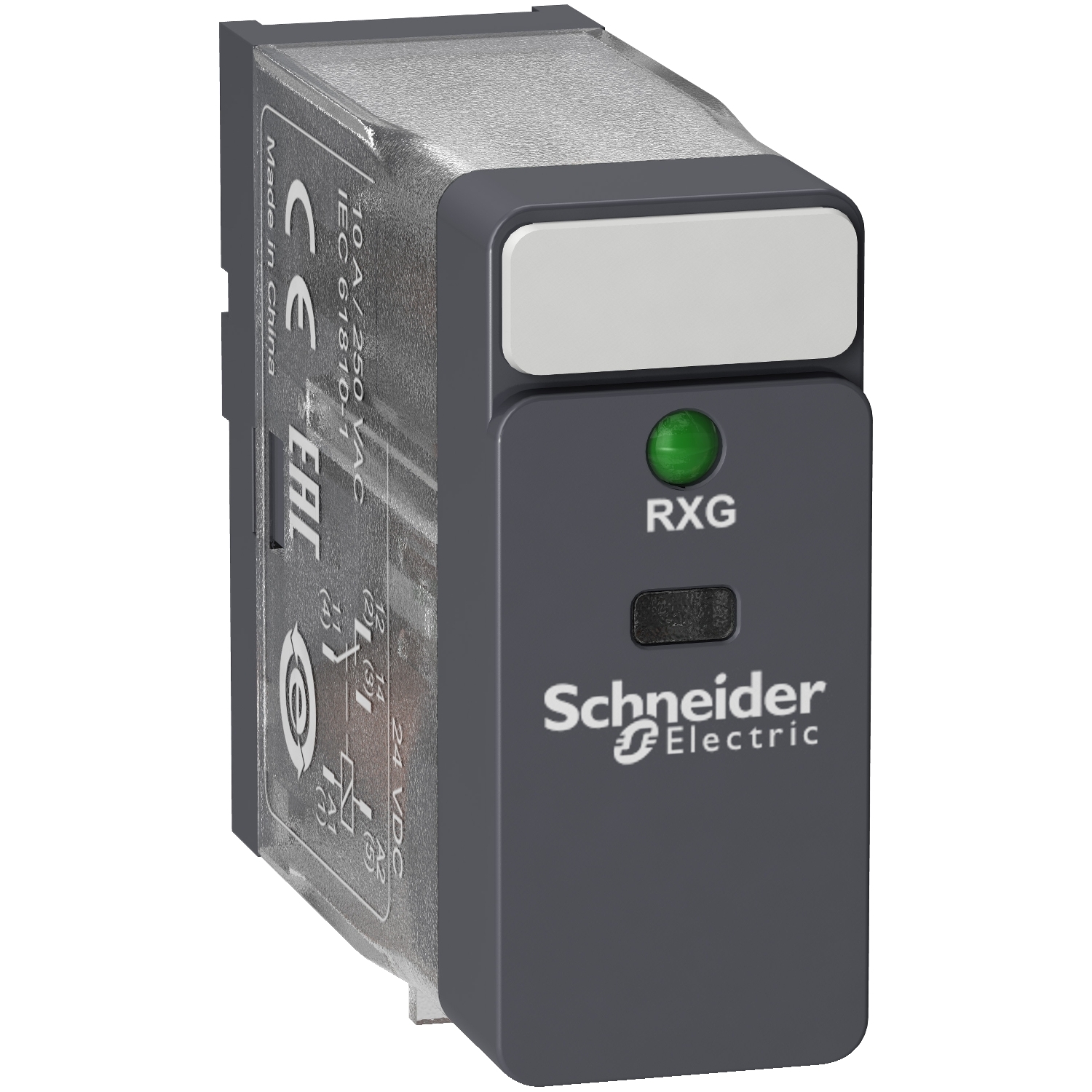 Schneider Electric Schneider Electric RXG13BD – interface plug-in relay - HARMONY RXG - 1 C/O standard - 24 V DC - 10 A - with LED
