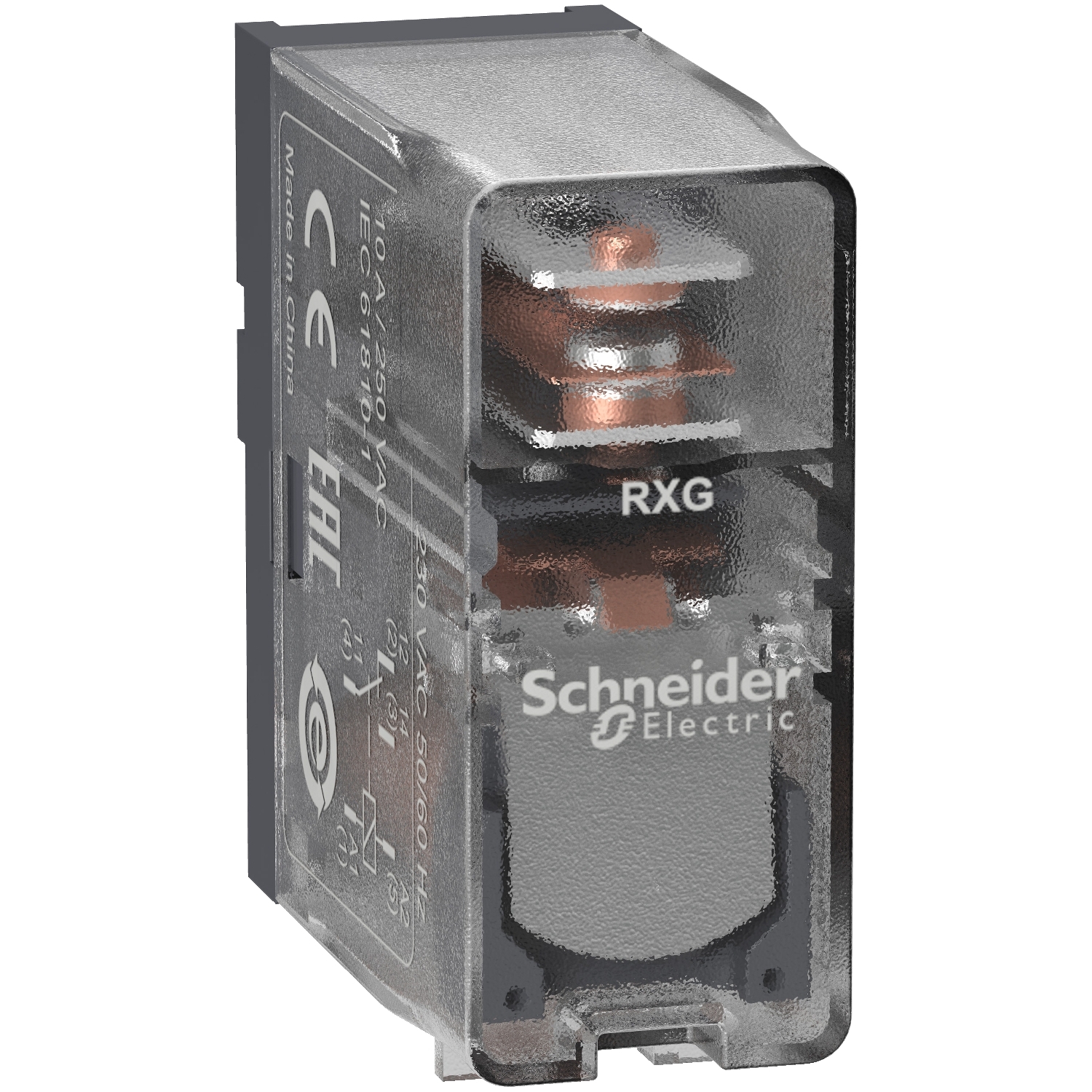 Schneider Electric Schneider Electric RXG15P7 – interface plug-in relay - HARMONY RXG - 1 C/O clear - 230 V AC - 10 A