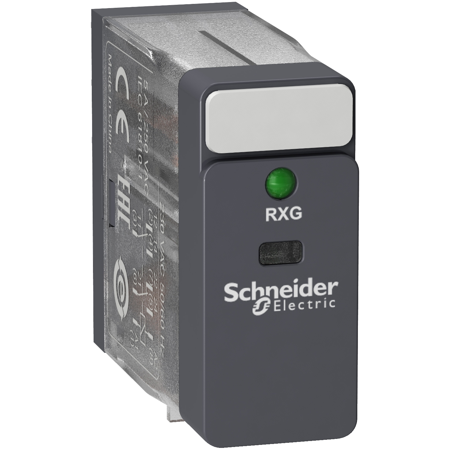 Schneider Electric Schneider Electric RXG23E7 – interface plug-in relay - HARMONY RXG - 2 C/O standard - 48 V AC - 5 A - with LED