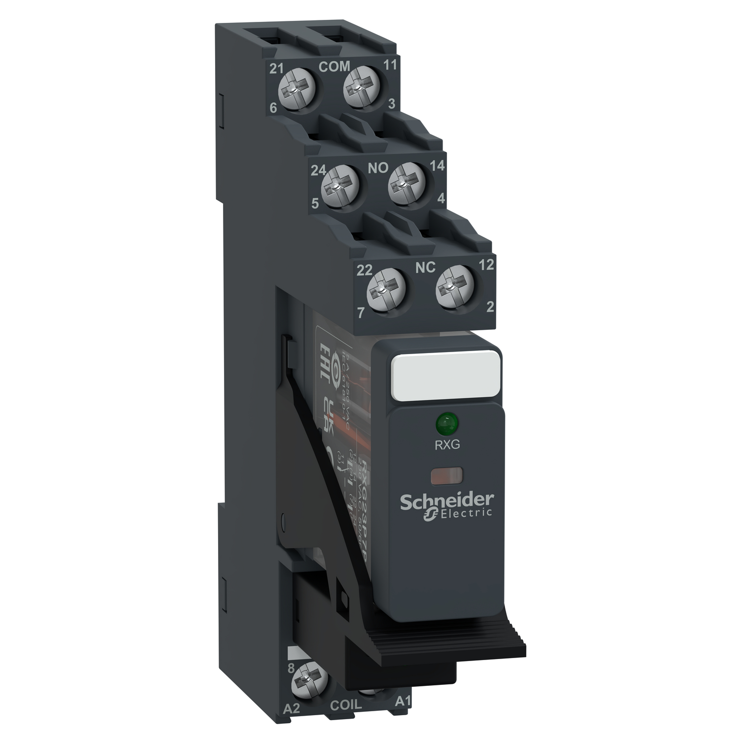 Schneider Electric Schneider Electric RXG23P7PV – interface plug in relay, Harmony Electromechanical Relays, 5A, 2CO, pre assembled, with LED, 230V AC