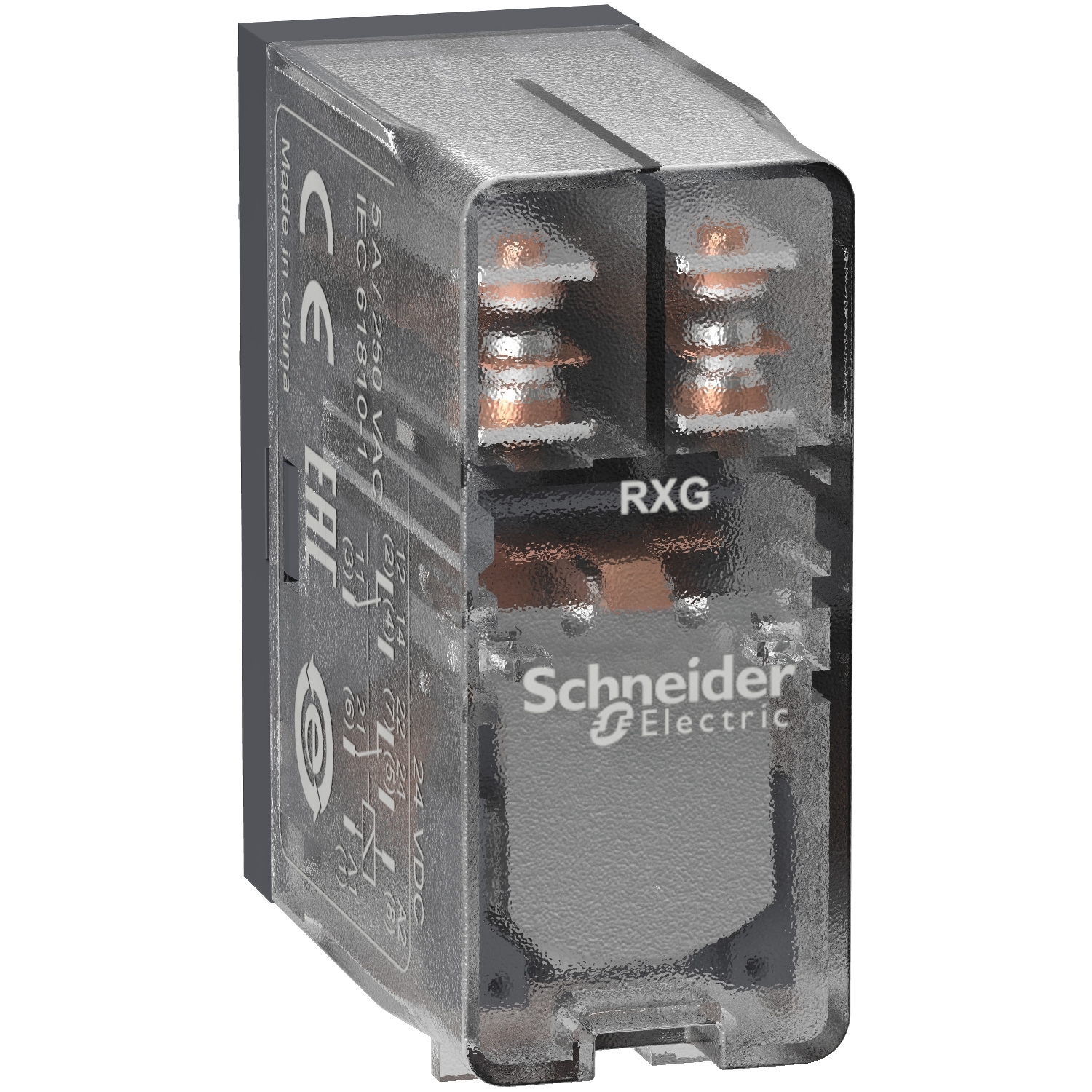 Schneider Electric Schneider Electric RXG25BD – interface plug-in relay - HARMONY RXG - 2 C/O clear - 24 V DC - 5 A
