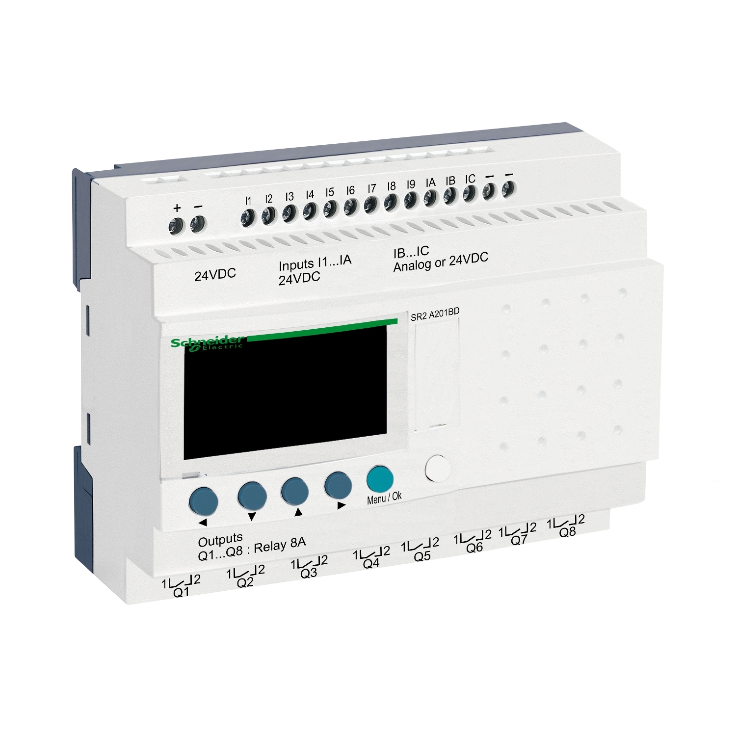 Schneider Electric Schneider Electric SR2A201BD – compact smart relay Zelio Logic - 20 I O - 24 V DC - no clock - display