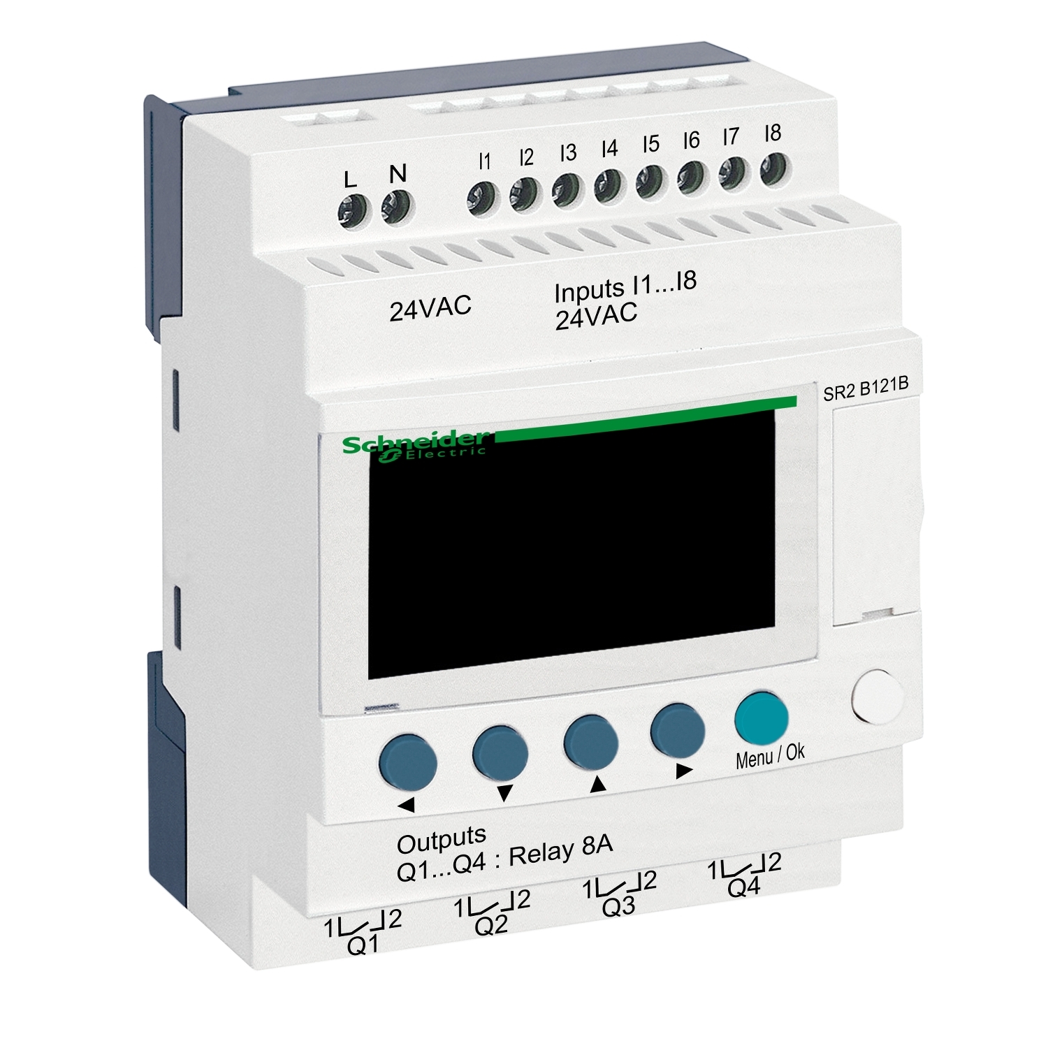 Schneider Electric Schneider Electric SR2B121B – compact smart relay Zelio Logic - 12 I O - 24 V AC - clock - display