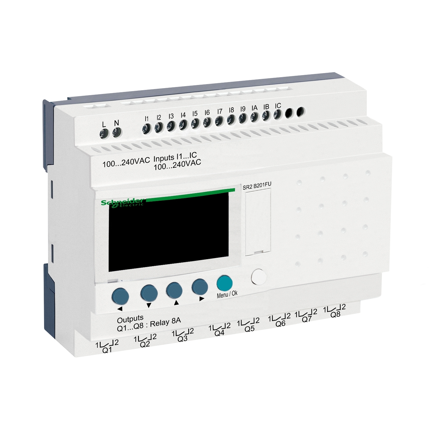 Schneider Electric Schneider Electric SR2B201FU – compact smart relay Zelio Logic - 20 I O - 100..240 V AC - clock - display