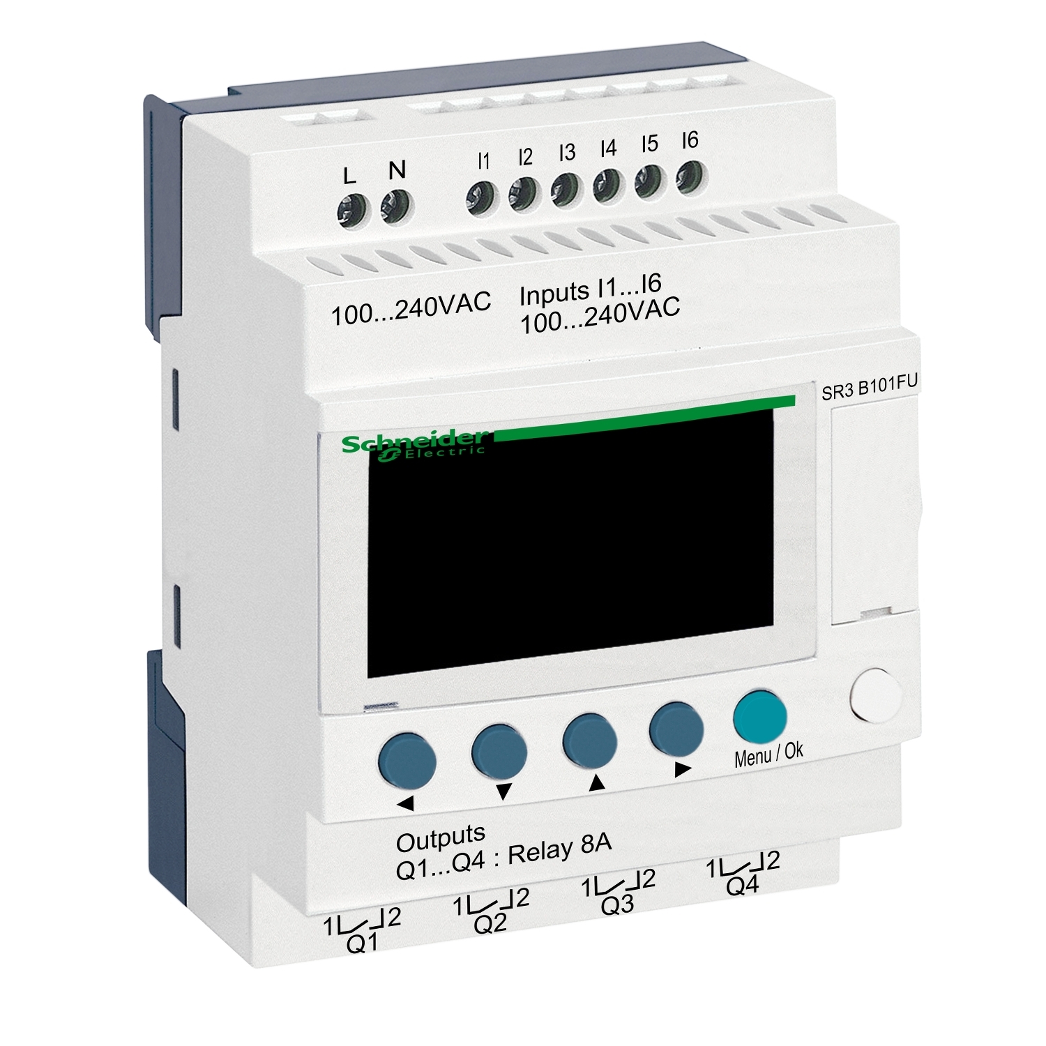 Schneider Electric Schneider Electric SR3B101FU – modular smart relay Zelio Logic - 10 I O - 100..240 V AC - clock - display