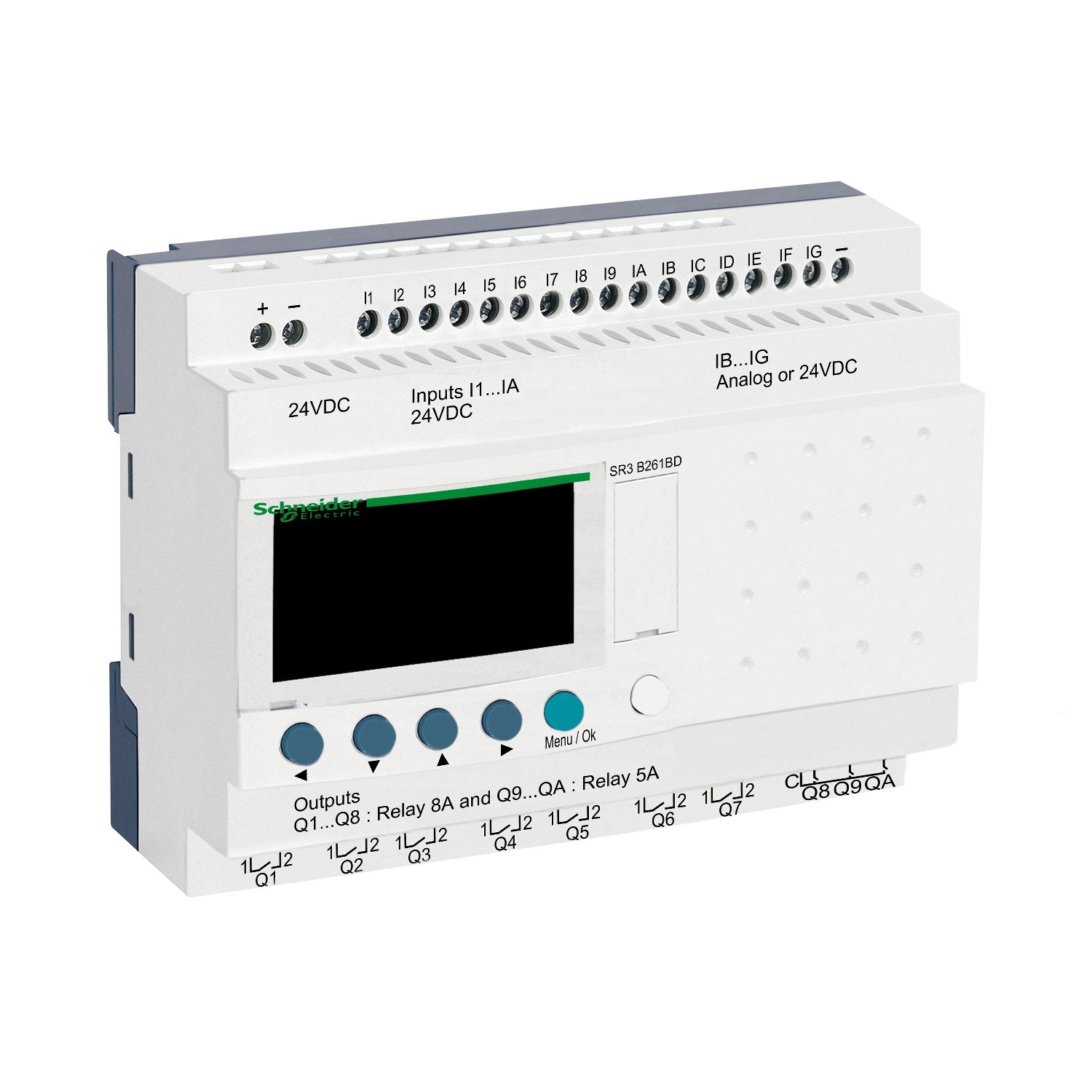Schneider Electric Schneider Electric SR3B261BD – modular smart relay Zelio Logic - 26 I O - 24 V DC - clock - display