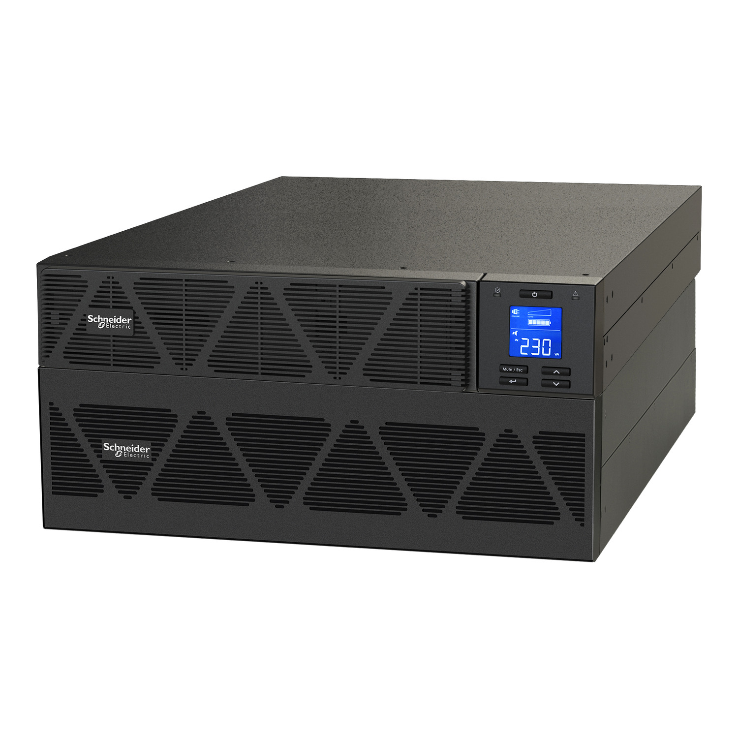 Schneider Electric Schneider Electric SRVS10KRILRK – Easy UPS 1 Ph On-Line, 10kVA/10kW, Rackmount 5U, 230V, 1x Hard wire 3-wire(1P+N+E) outlet, Intelligent Card Slot, LCD, Extended Runtime, W/ rail kit