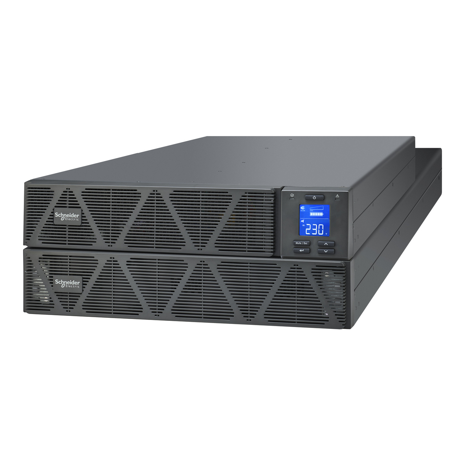 Schneider Electric Schneider Electric SRVS5KRIRK – Easy UPS 1 Ph On-Line, 5kVA/5kW, Rackmount 4U, 230V, 1x Hard wire 3-wire(1P+N+E) outlet, Intelligent Card Slot, LCD, W/ Rail Kit