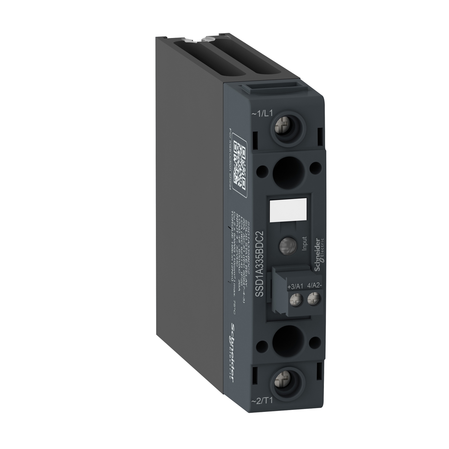 Schneider Electric Schneider Electric SSD1A320BDC2 – DIN rail mount relay, Harmony Solid State Relays, 20A, zeroVoltage switching, contactor configuration, input 4...32V DC, output 48...600V AC