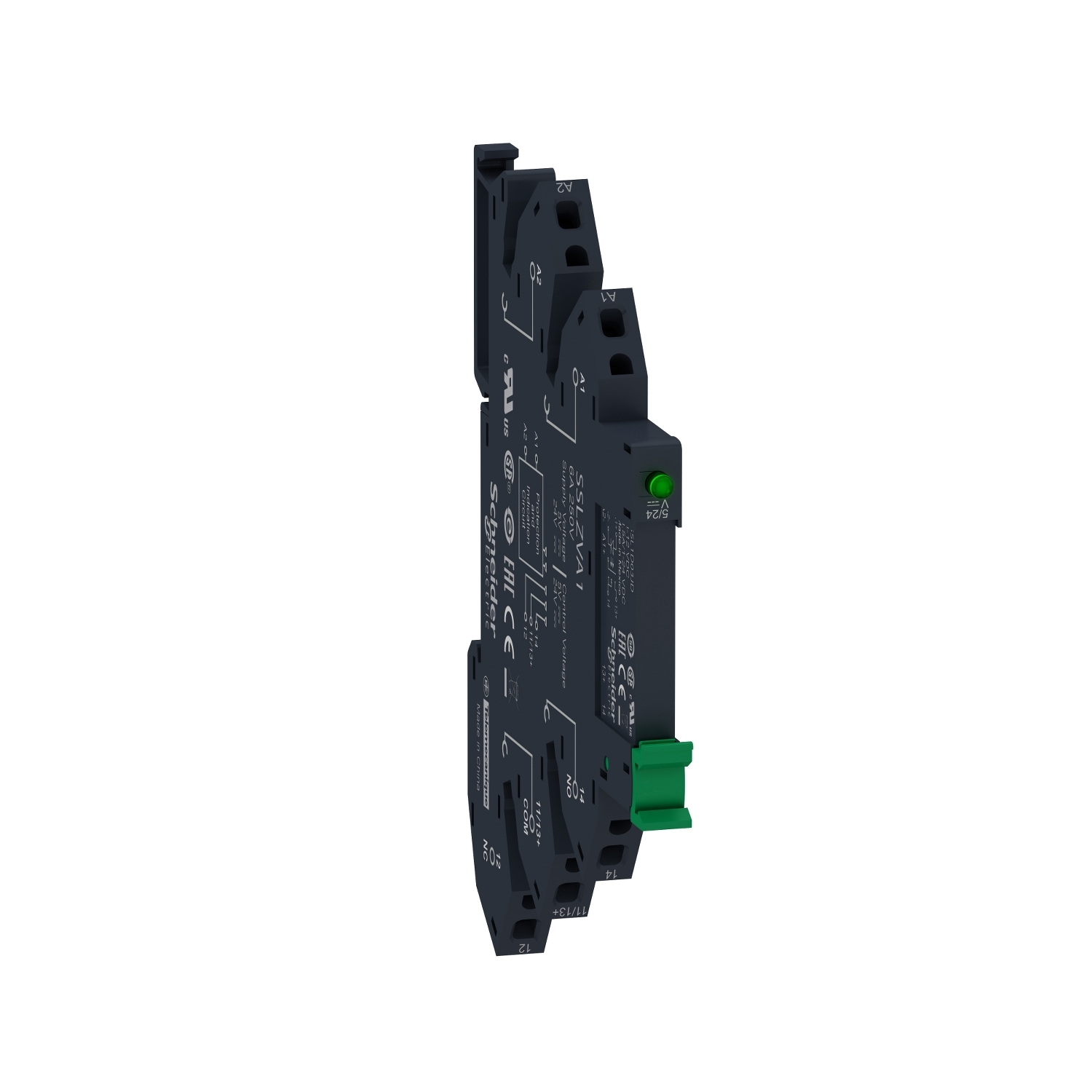 Schneider Electric Schneider Electric SSL1D03BDPR – Solid state relay pre assembled, Harmony, 3.5A, DC switching, spring sockets, input 16…30V DC, output 1...24V DC _