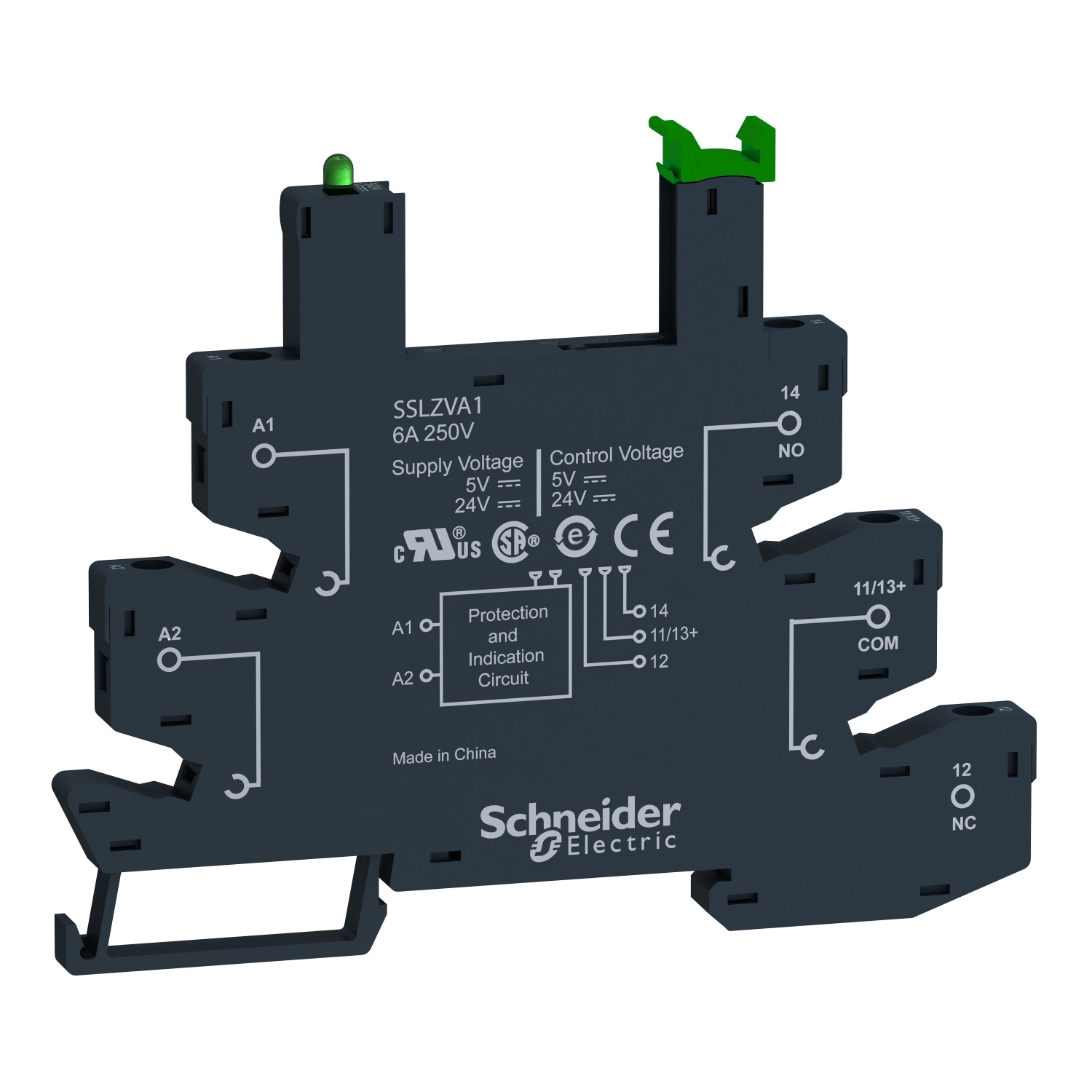 Schneider Electric Schneider Electric SSLZRA1 – socket SSL - 6 A - 5/24 V DC- spring clamp - for relay SSL