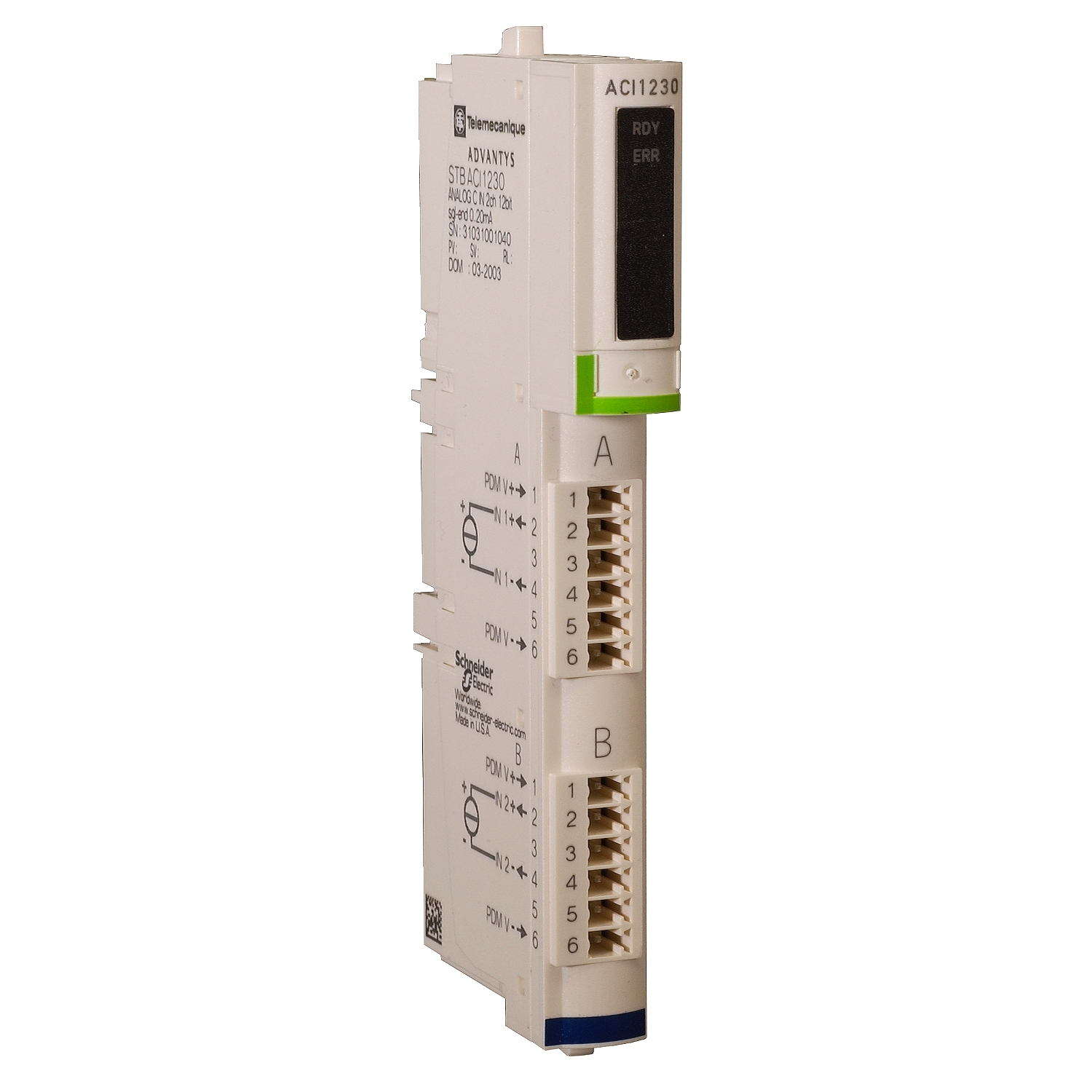Schneider Electric Schneider Electric STBACI1230 – standard analog input module STB - 0..20 mA - 2 I - 12 bits