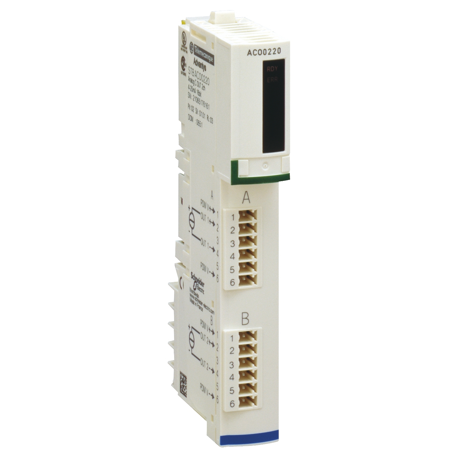 Schneider Electric Schneider Electric STBACO0220 – standard analog output module STB - 4.20 mA - 2 O - 15 bits + sign