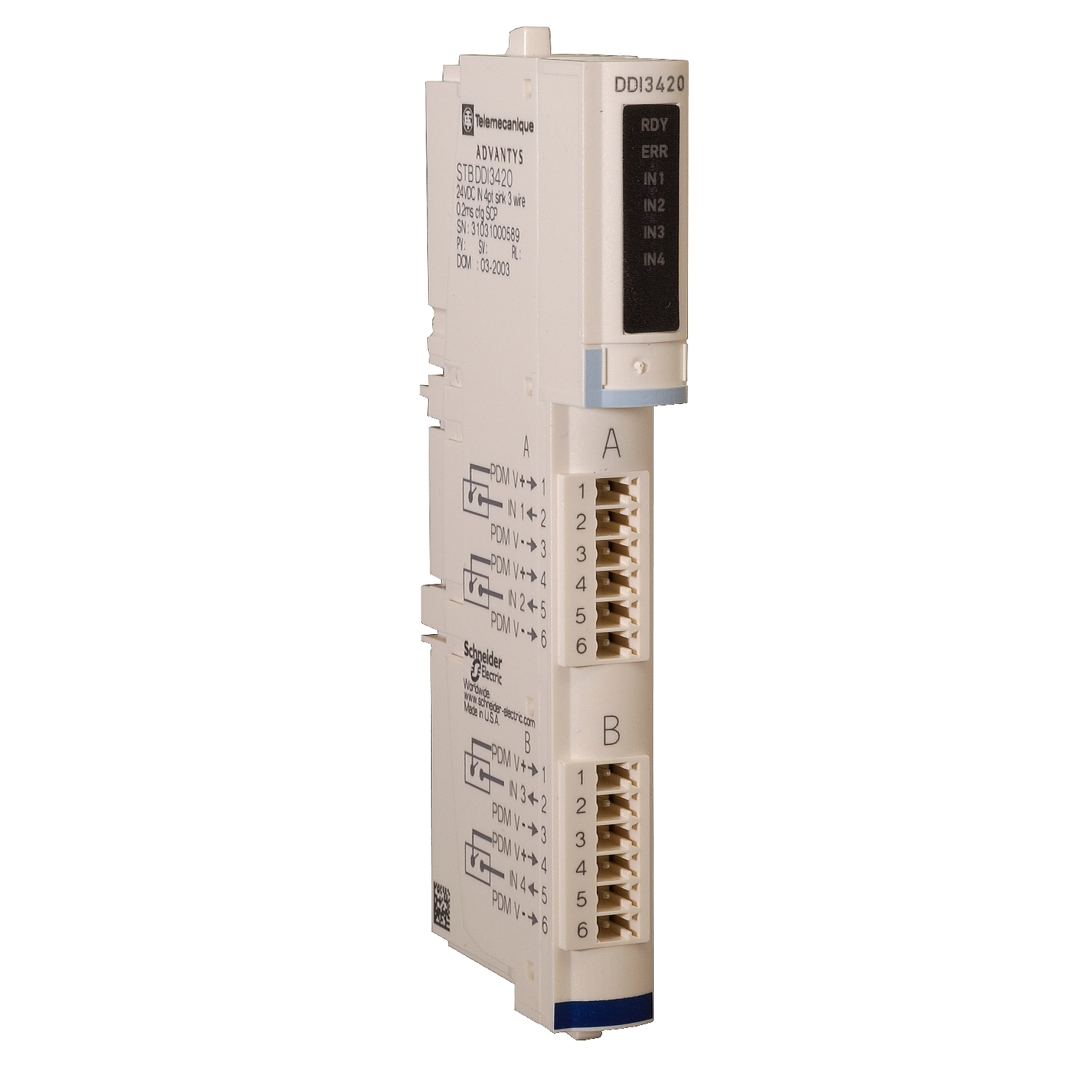 Schneider Electric Schneider Electric STBDDI3420 – standard digital input module STB - 24 V DC - 4 I