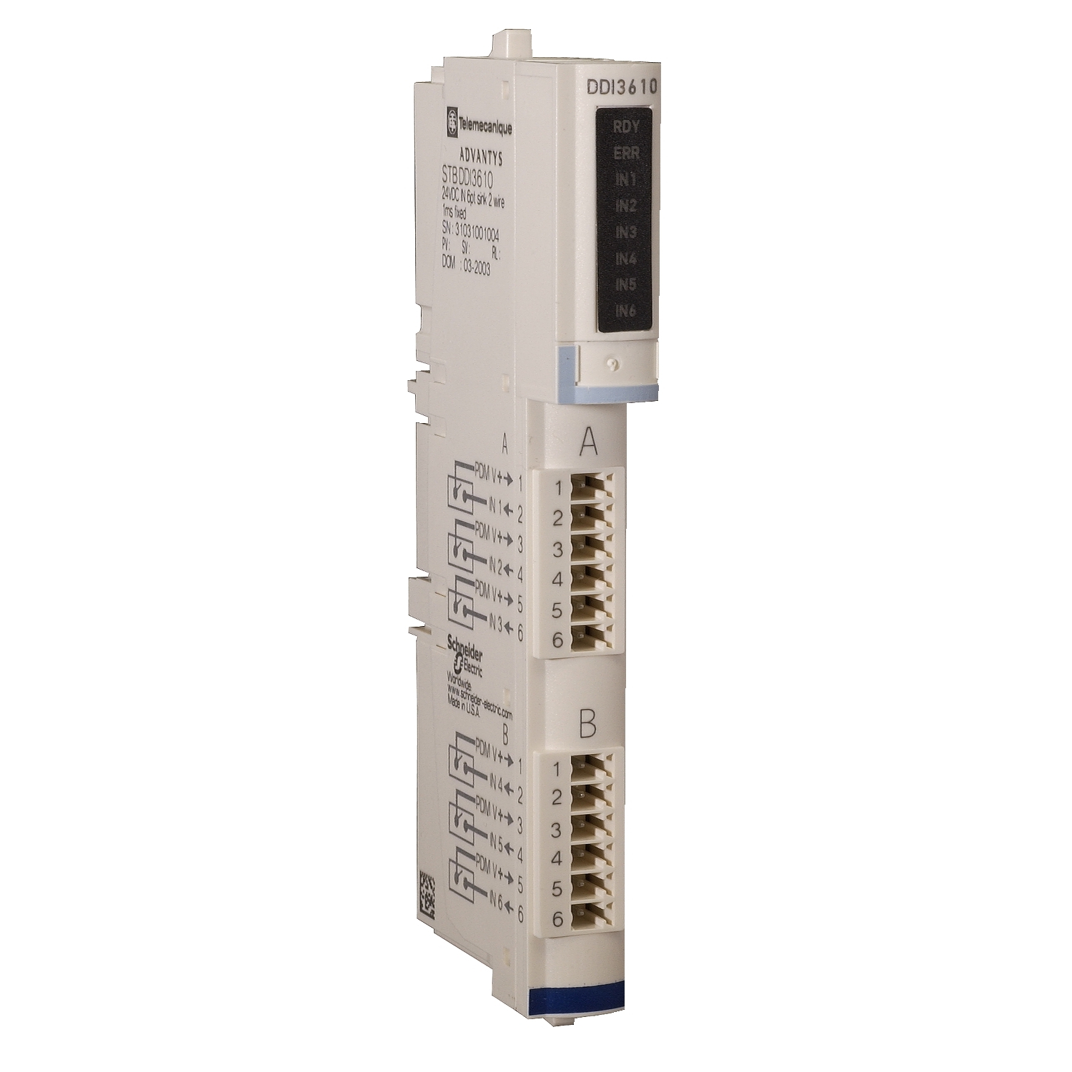Schneider Electric Schneider Electric STBDDI3610 – standard digital input module STB - 24 V DC - 6 I