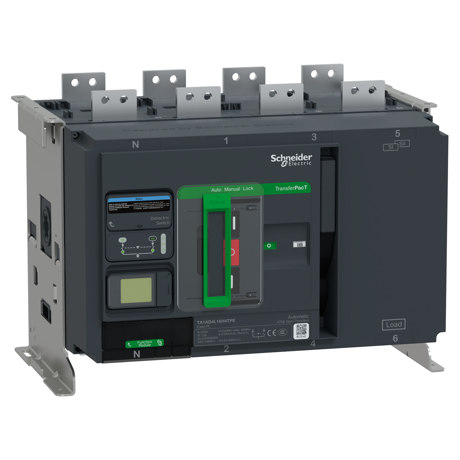 Schneider Electric Schneider Electric TA1AD4L12H4TPE – automatic transfer switch, TransferPacT, 1250A, 400V, 4P, LCD, TA1A