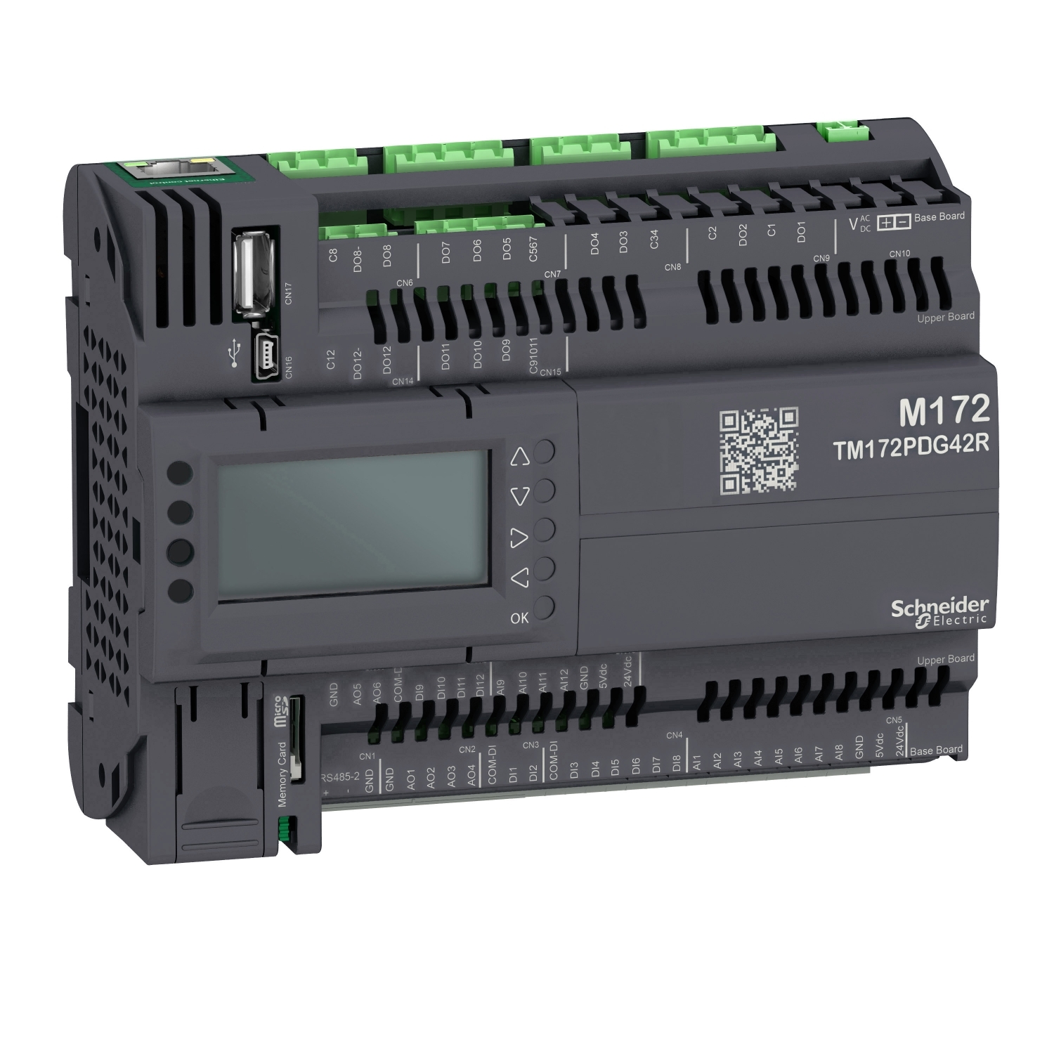 Schneider Electric Schneider Electric TM172PDG42R – Controller, Modicon M171/M172/M173, Modicon M172, performance, display, 42 IO, Ethernet, Modbus