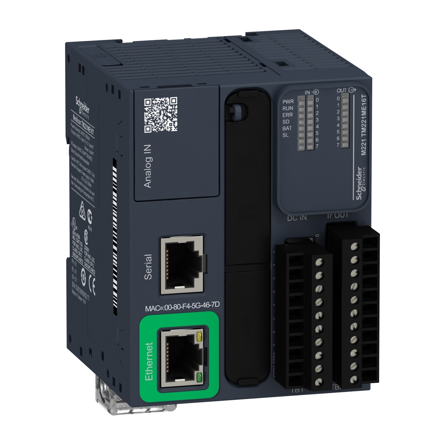 Schneider Electric Schneider Electric TM221ME16T – controller M221 16 IO transistor PNP Ethernet