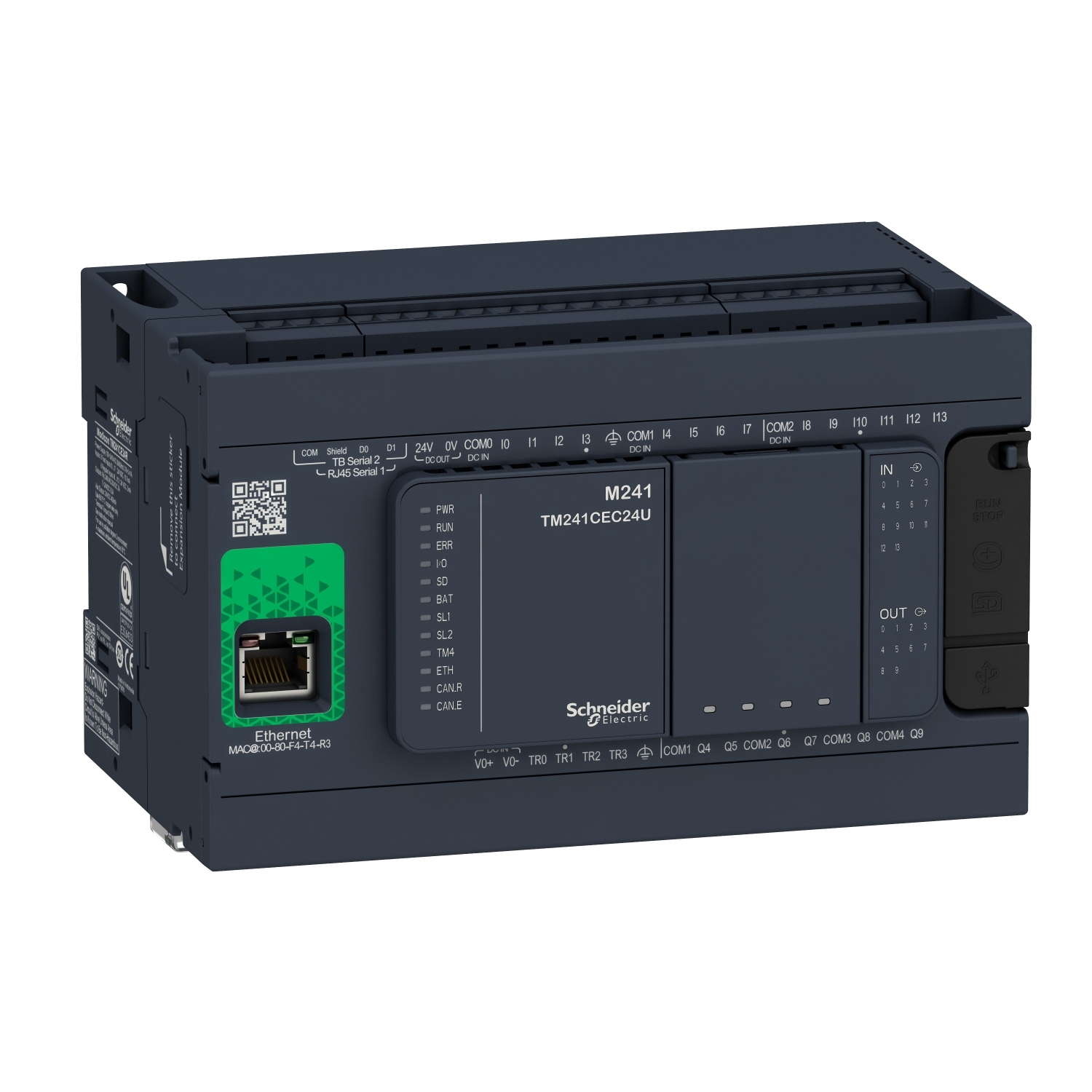 Schneider Electric Schneider Electric TM241CE24R – logic controller, Modicon M241, 24 IO, relay, Ethernet