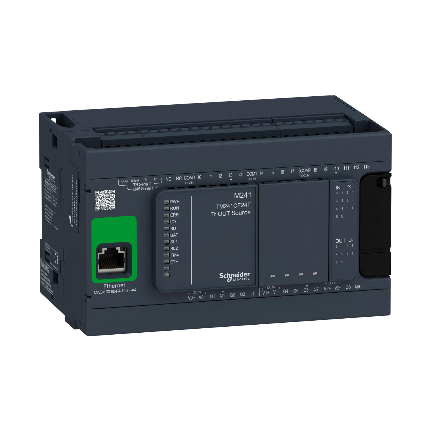 Schneider Electric Schneider Electric TM241CE24T – Logic controller, Modicon M241, 24 IO transistor PNP Ethernet